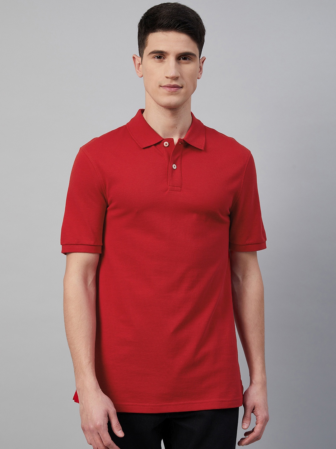 

Marks & Spencer Men Red Polo Collar Slim Fit T-shirt
