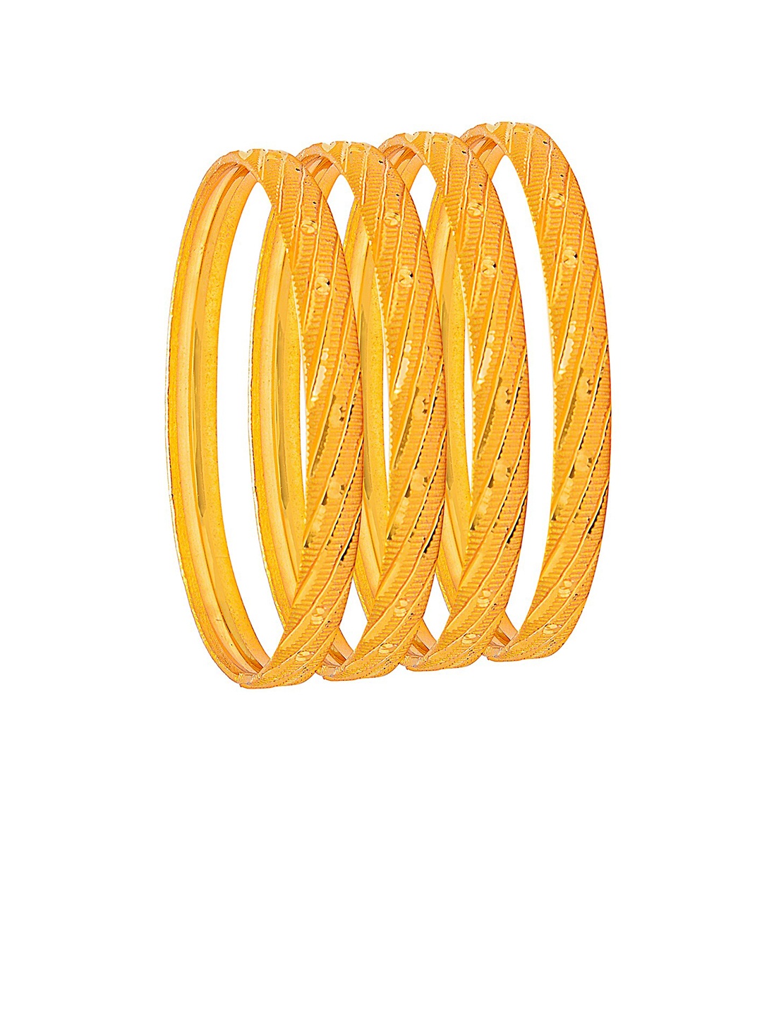 

Shining Jewel - By Shivansh Set Of 4 Gold-Plated Traditional Bangles