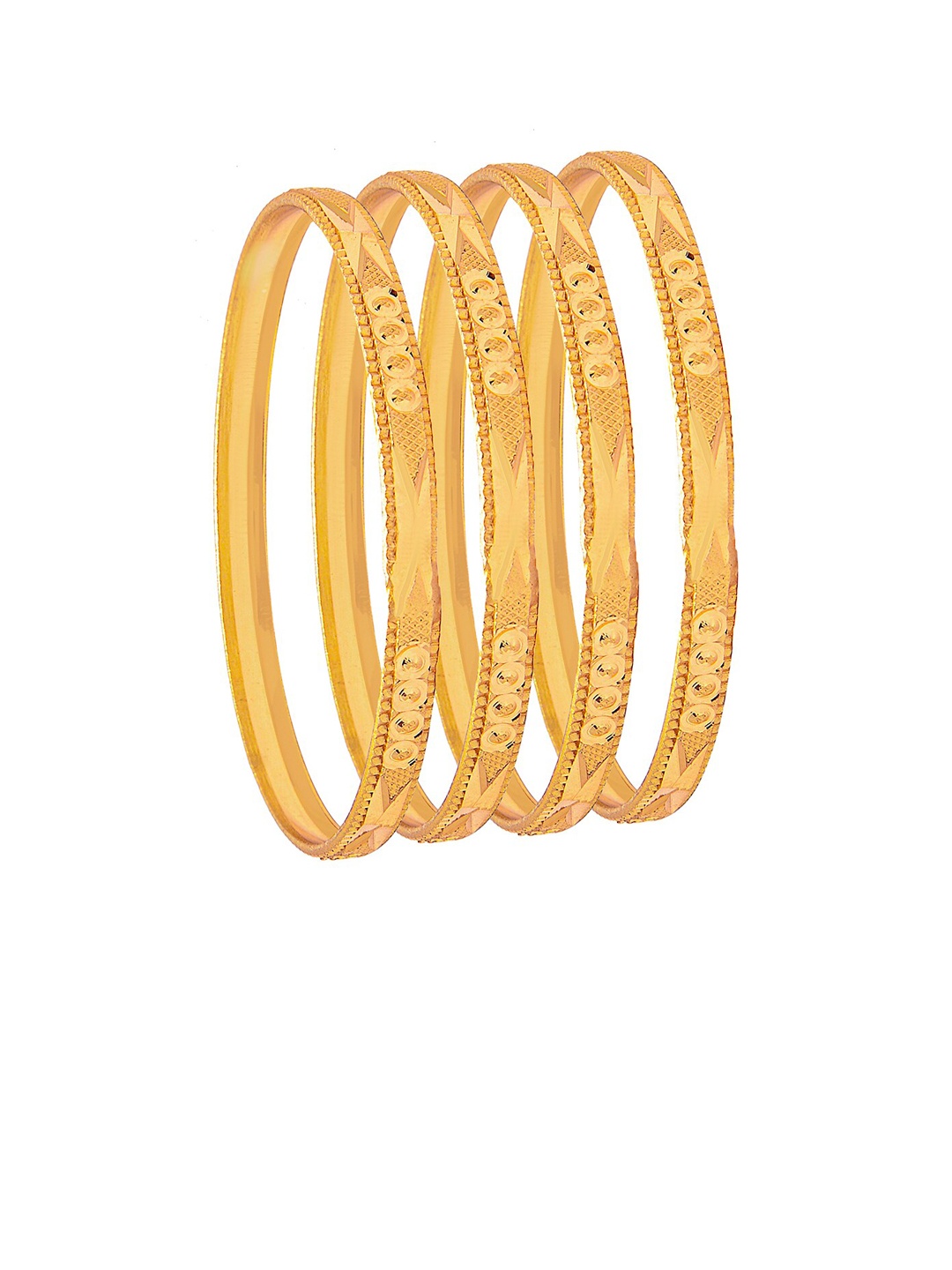 

Shining Jewel - By Shivansh Set Of 4 Gold-Plated Bangles