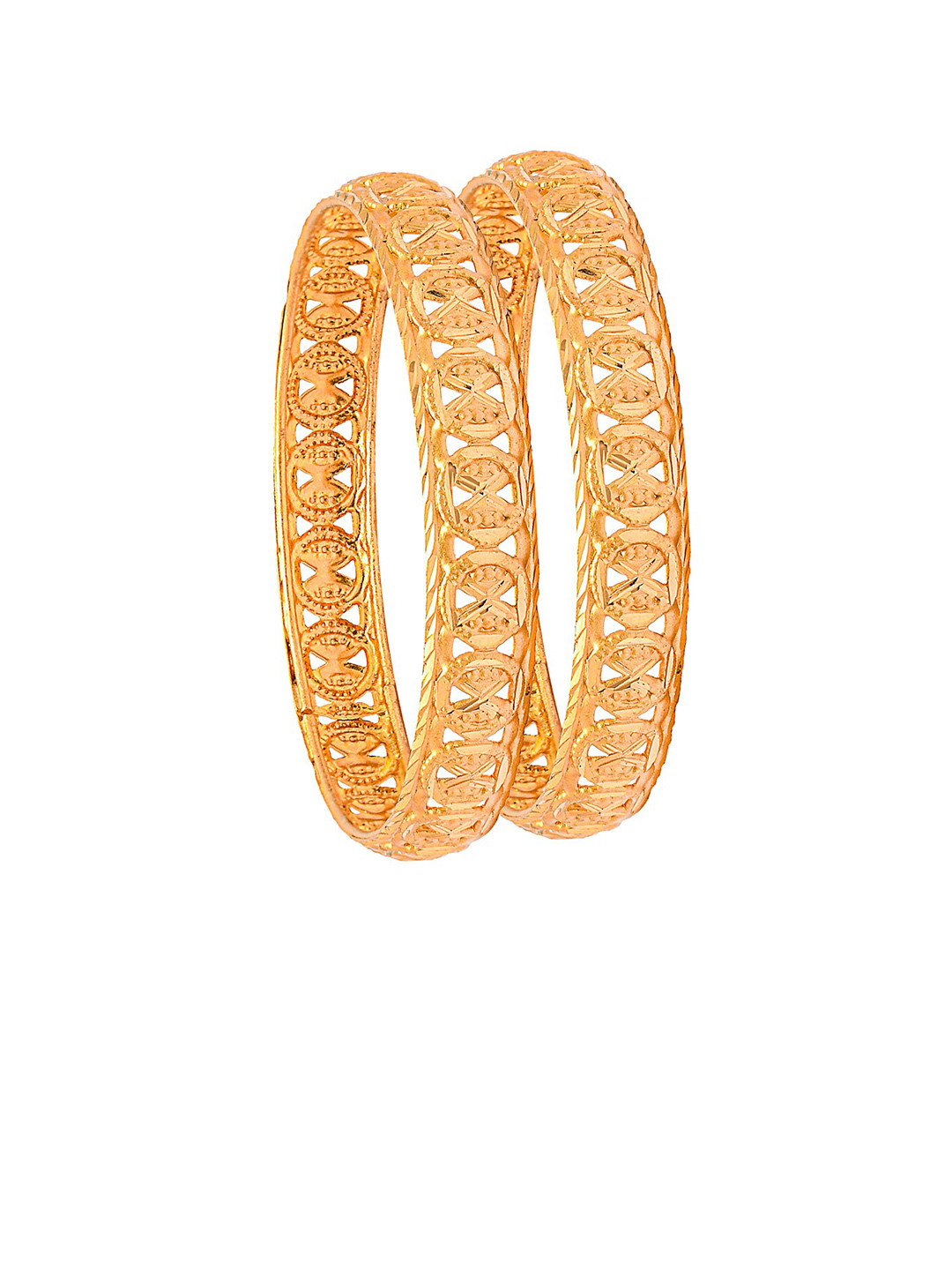 

Shining Jewel - By Shivansh Set Of 2 Gold-Plated Bangles