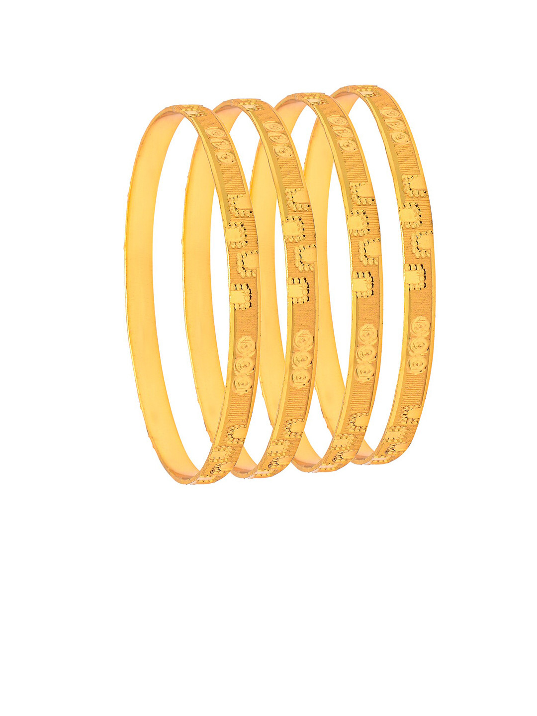 

Shining Jewel - By Shivansh Woman Set Of 4 Gold-Plated Traditional Bangles