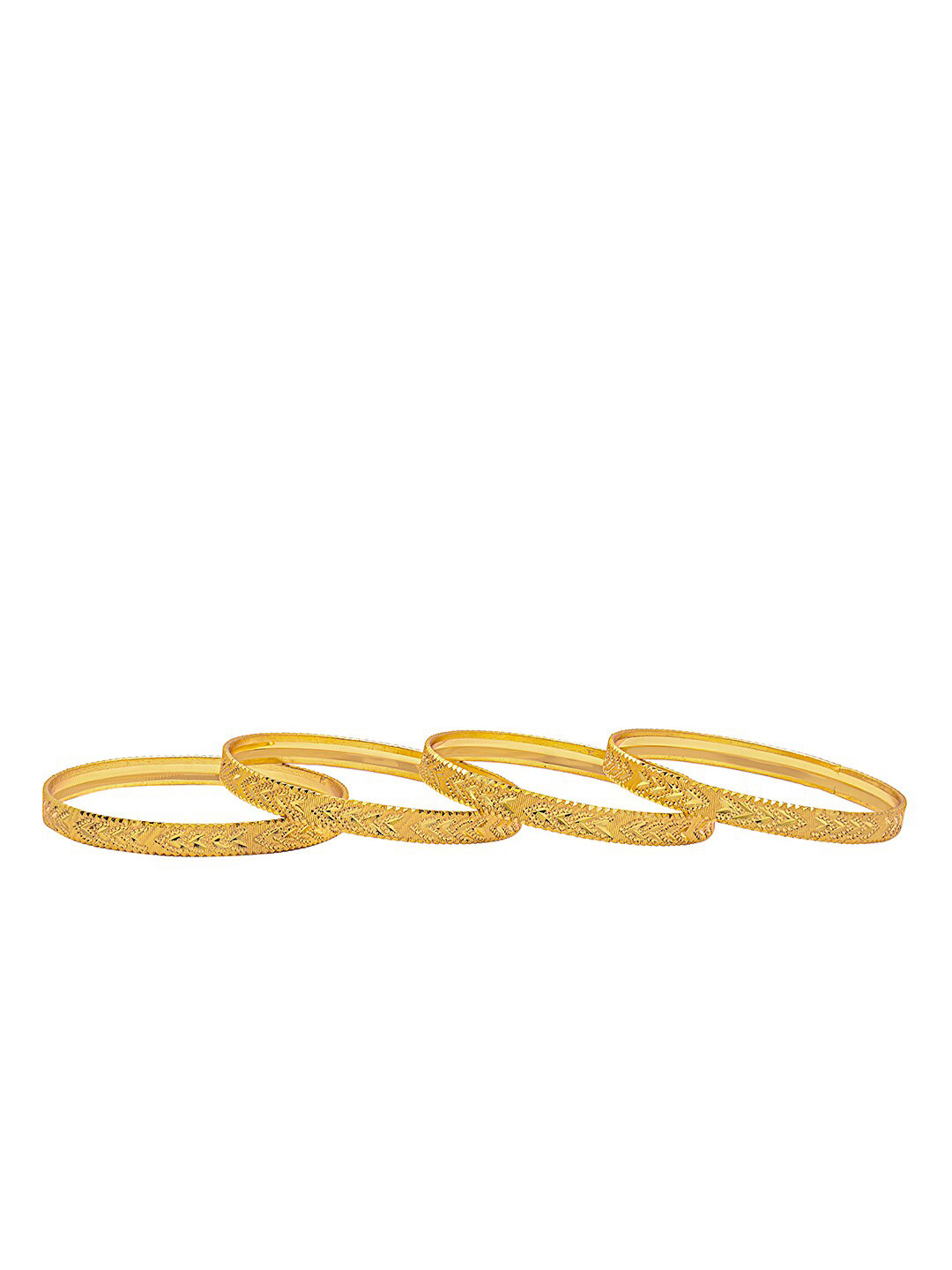 

Shining Jewel - By Shivansh Woman Set Of 4 Gold-Plated Traditional Bangles