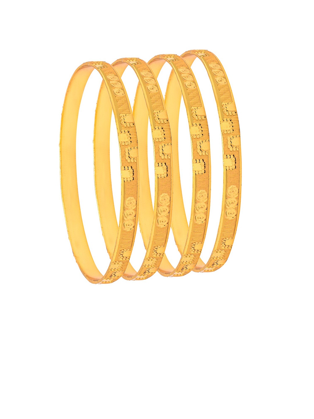 

Shining Jewel - By Shivansh Set Of 4 Gold-Plated Bangles