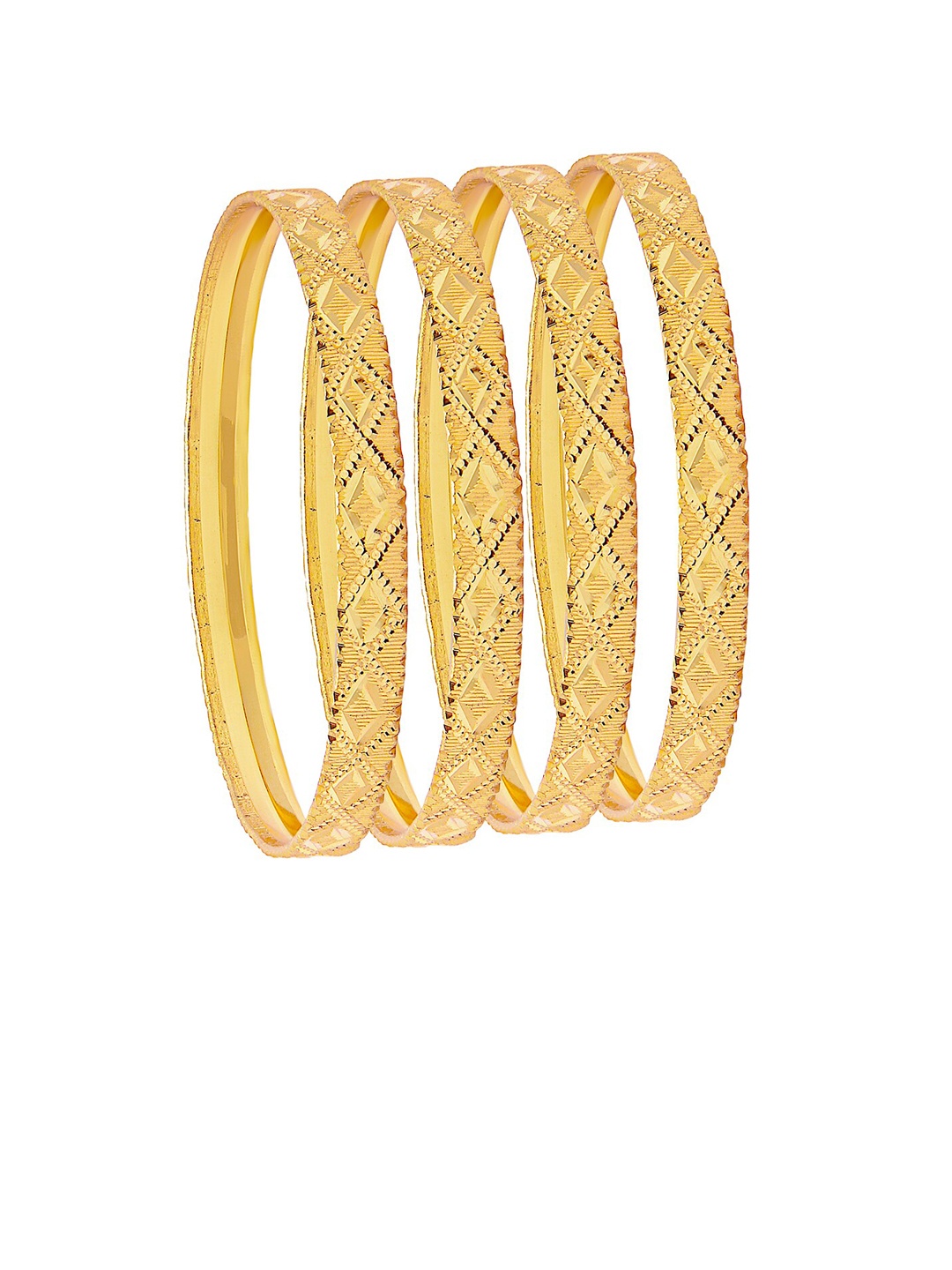 

Shining Jewel - By Shivansh Set Of 4 Gold-Plated Bangles