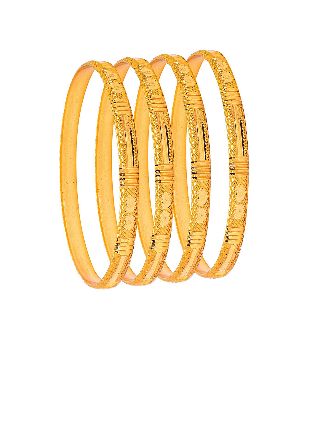 

Shining Jewel - By Shivansh Set Of 4 Gold-Plated Bangles