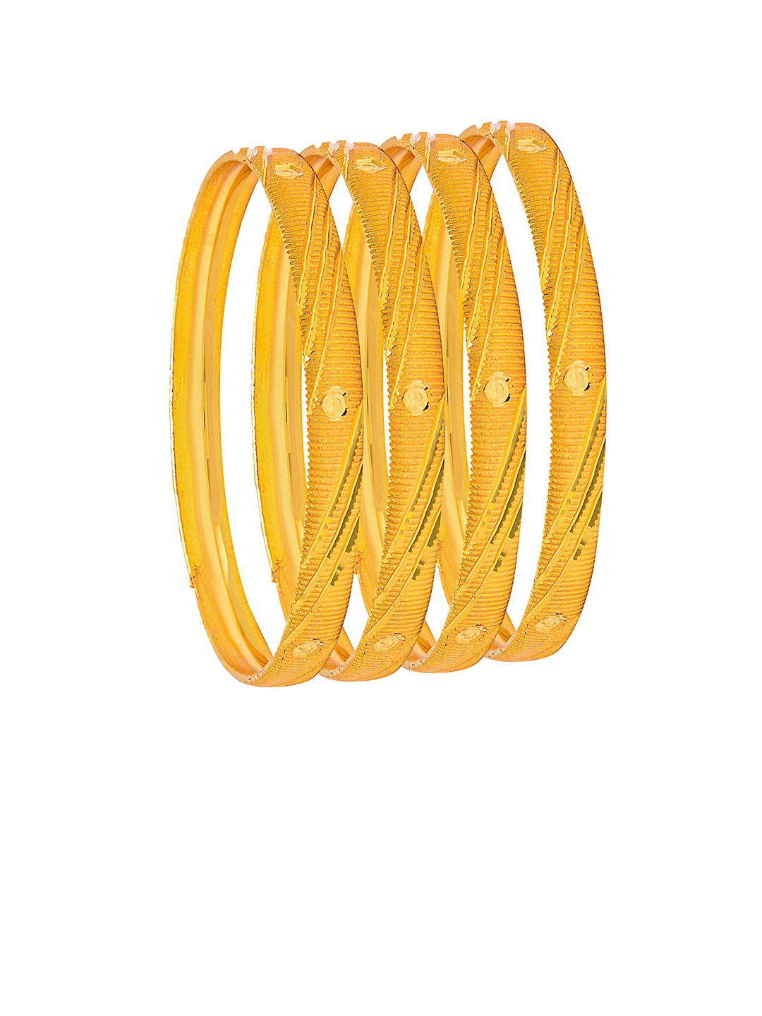

Shining Jewel - By Shivansh Set Of 4 Gold-Plated Bangles