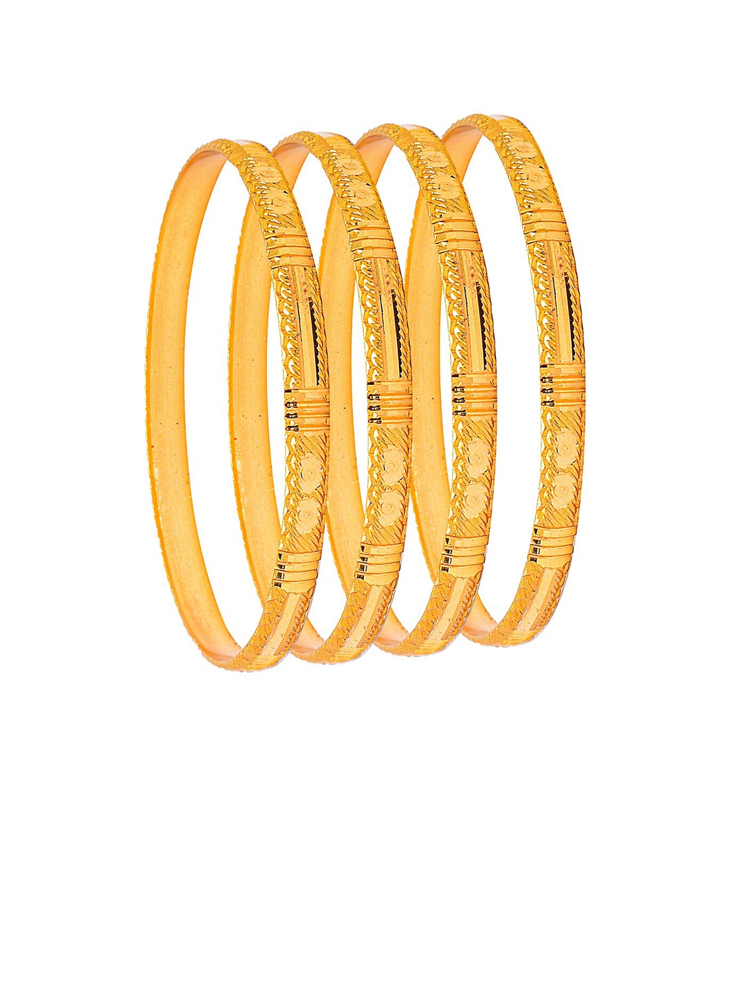 

Shining Jewel - By Shivansh Set Of 4 Gold-Plated Bangles