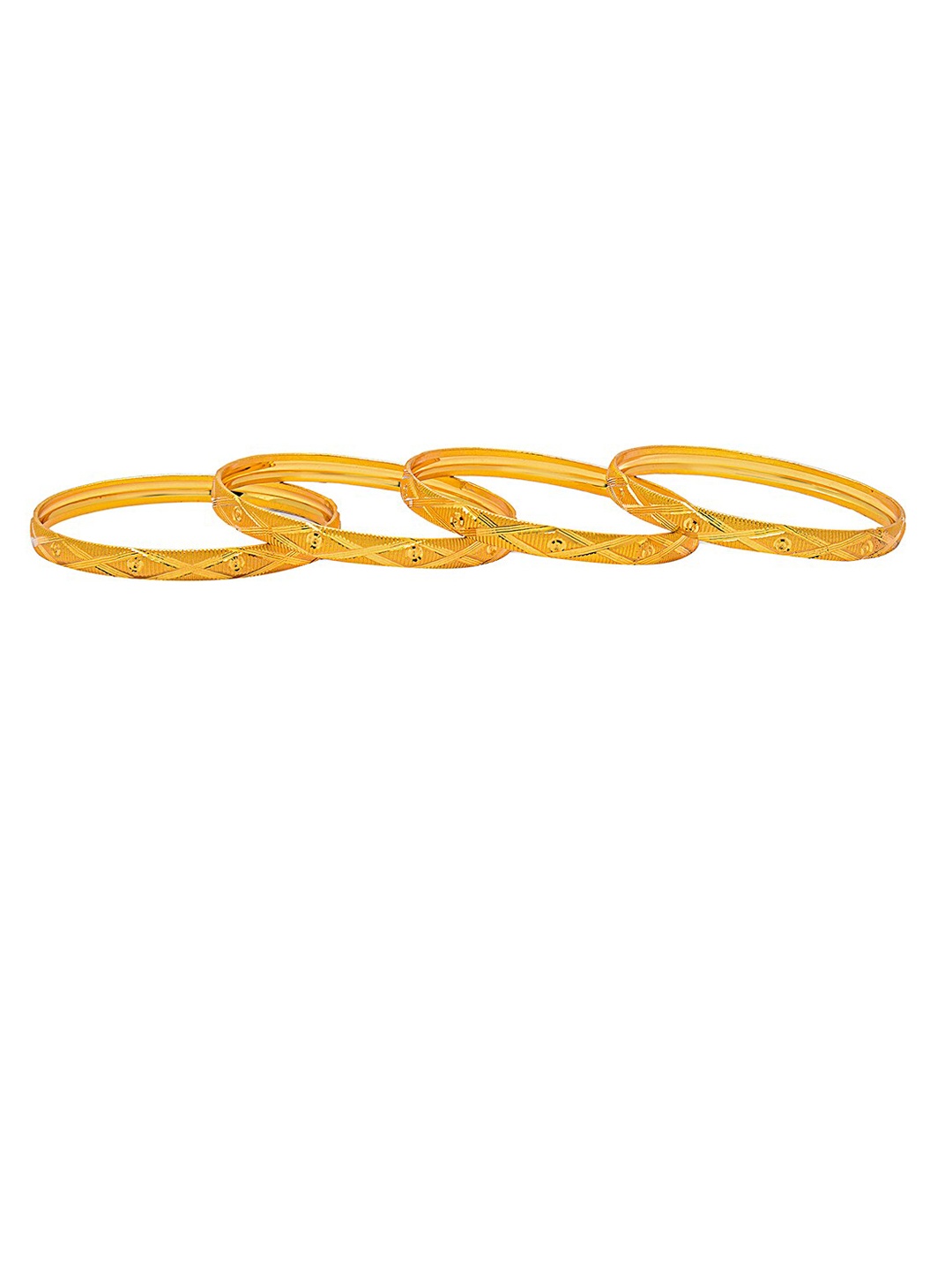 

Shining Jewel - By Shivansh Set Of 4 Gold-Plated Bangles