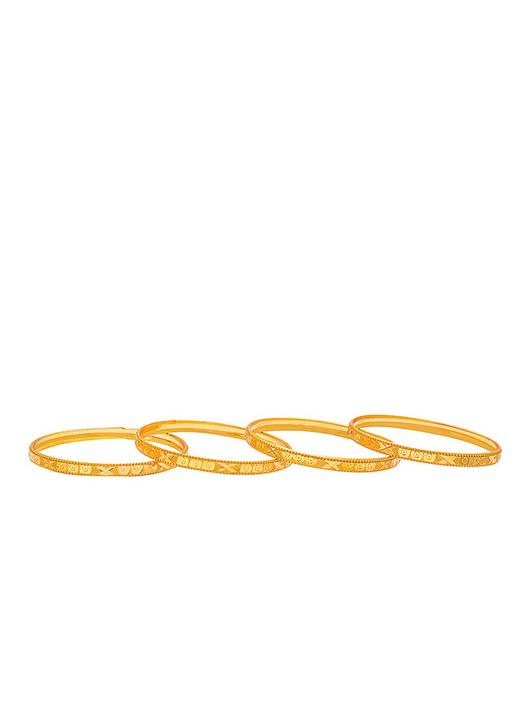 

Shining Jewel - By Shivansh Woman Set Of 4 Gold-Plated Traditional Bangles