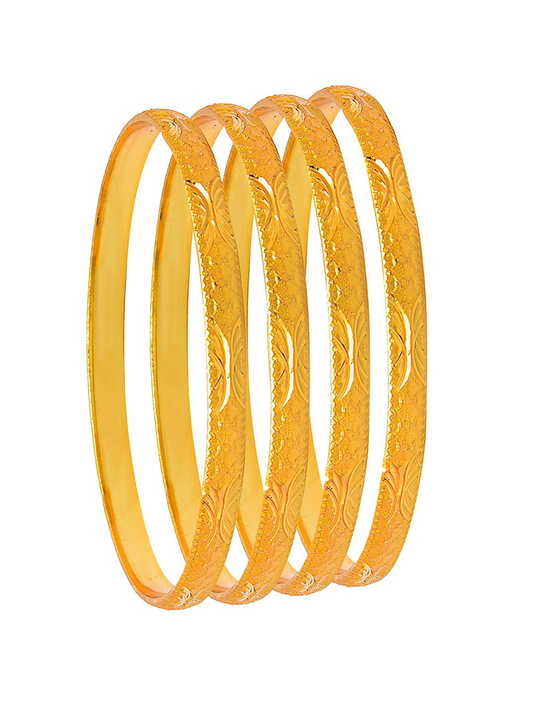 

Shining Jewel - By Shivansh Set Of 4 Gold-Plated Bangles