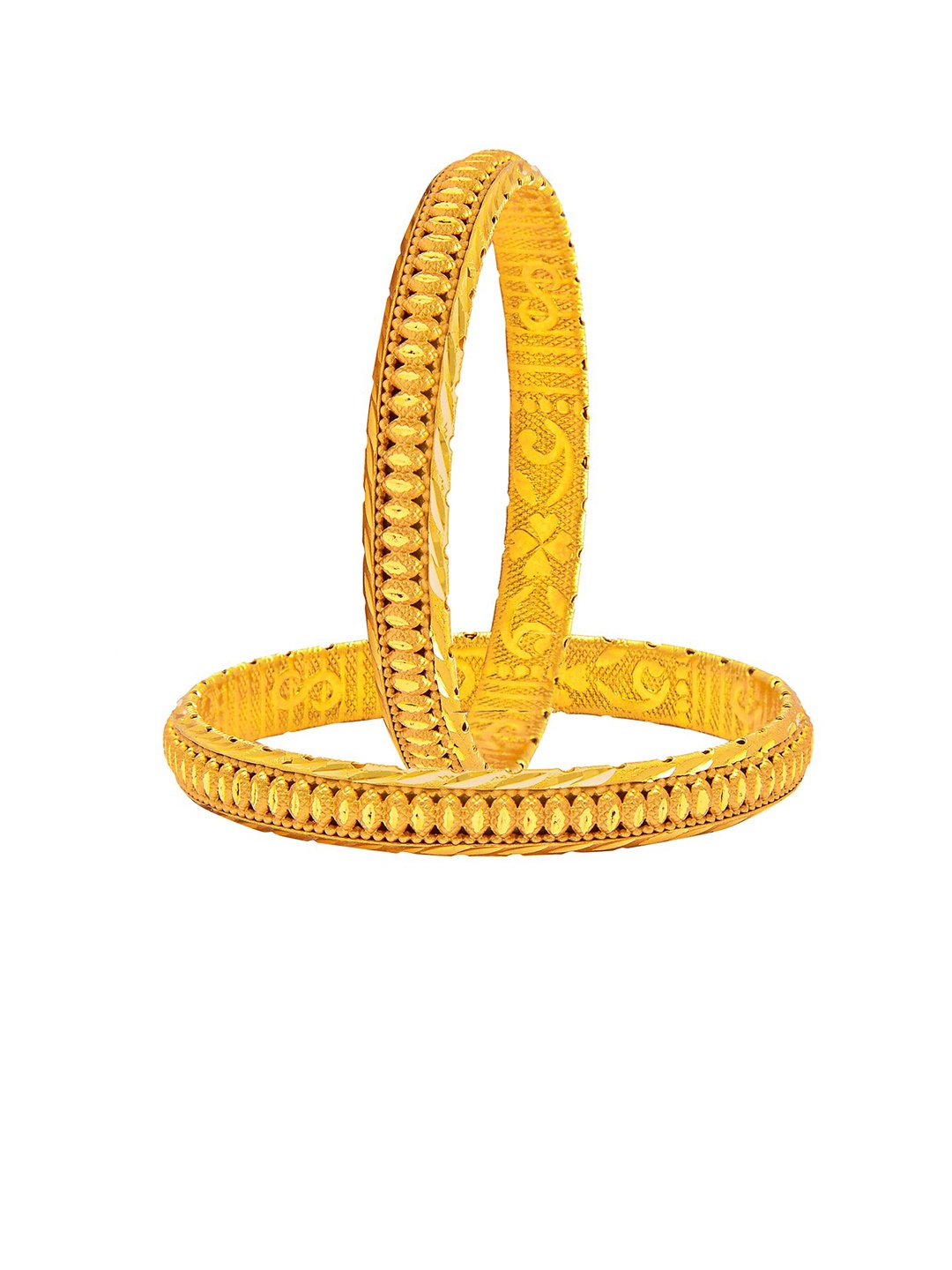 

Shining Jewel - By Shivansh Set Of 2 Gold-Plated Bangles