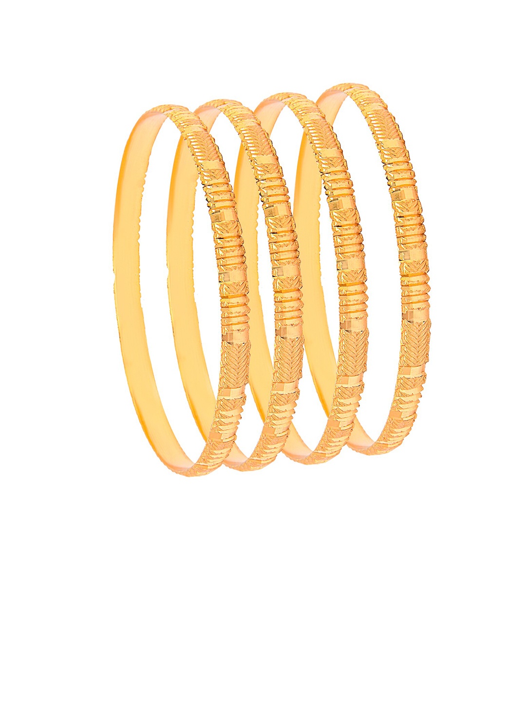 

Shining Jewel - By Shivansh Woman Set Of 4 Gold-Plated Traditional Bangles