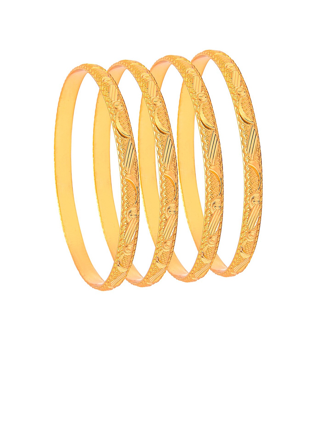 

Shining Jewel - By Shivansh Set Of 4 Gold-Plated Bangles