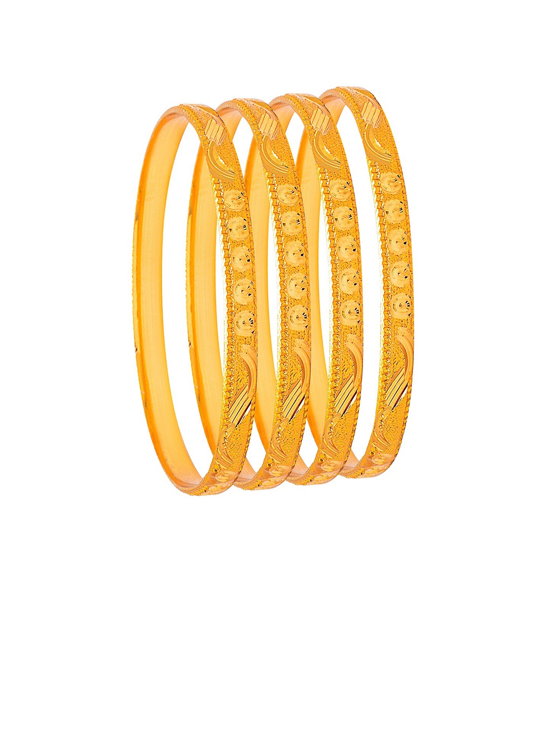 

Shining Jewel - By Shivansh Set Of 4 Gold-Plated Bangles