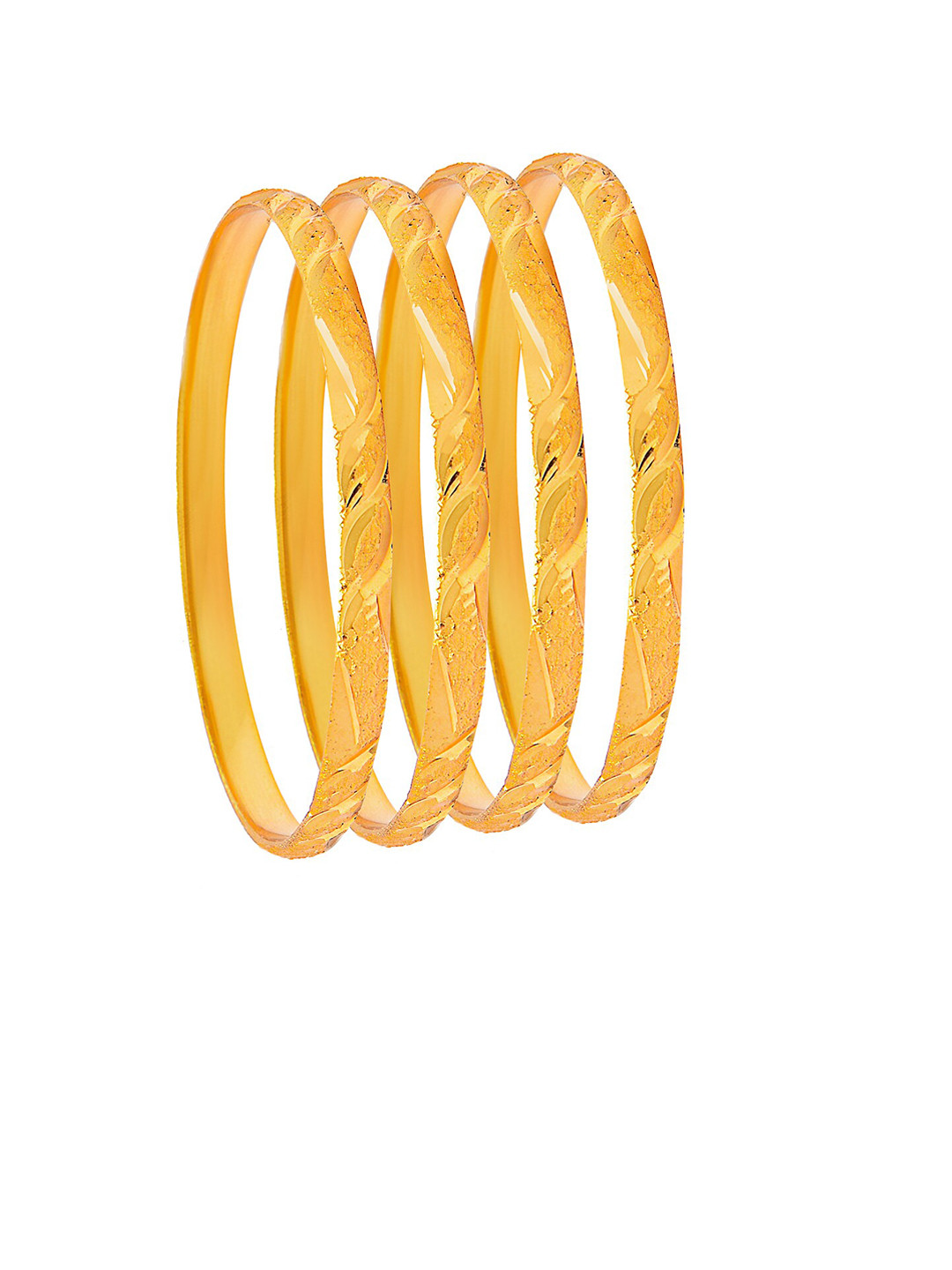 

Shining Jewel - By Shivansh Woman Set Of 4 Gold-Plated Traditional Bangles