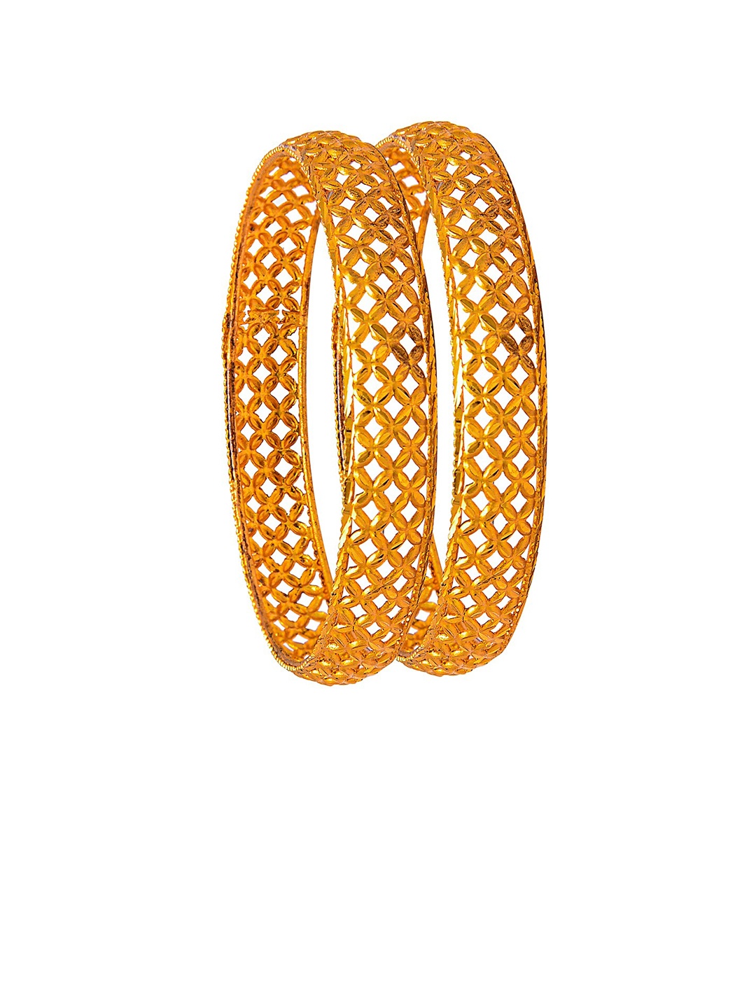

Shining Jewel - By Shivansh Set Of 2 Gold-Plated Bangles