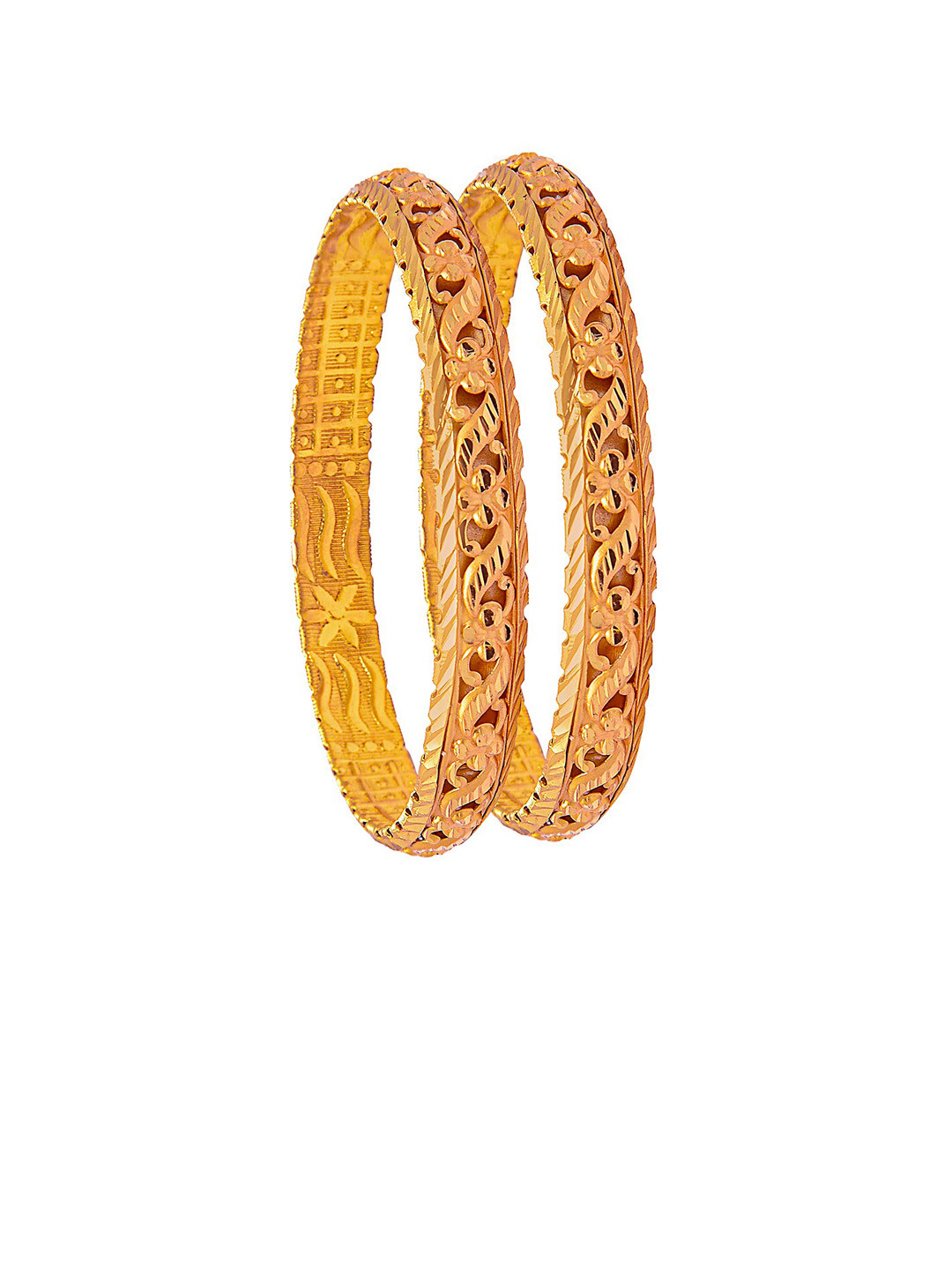 

Shining Jewel - By Shivansh Set Of 2 Gold-Plated Bangles