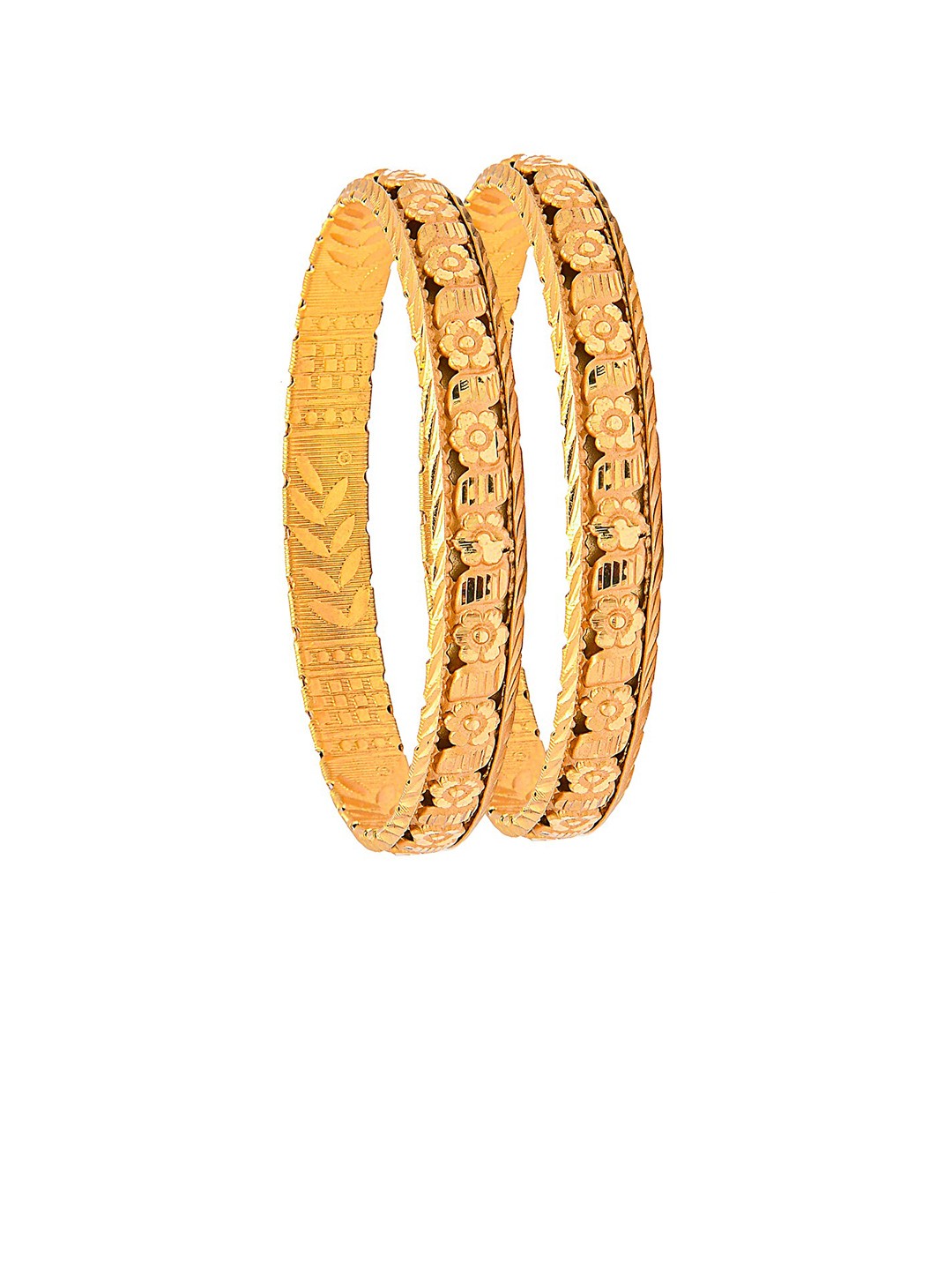 

Shining Jewel - By Shivansh Set Of 2 Gold-Plated Bangles