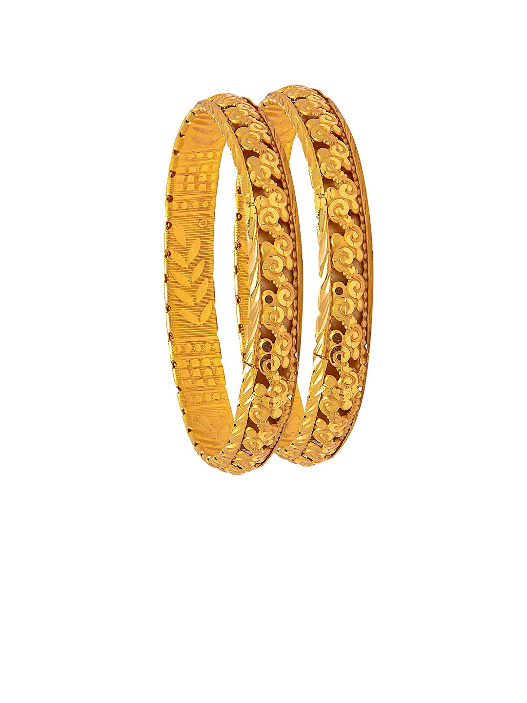 

Shining Jewel - By Shivansh Set Of 2 Gold-Plated Bangles