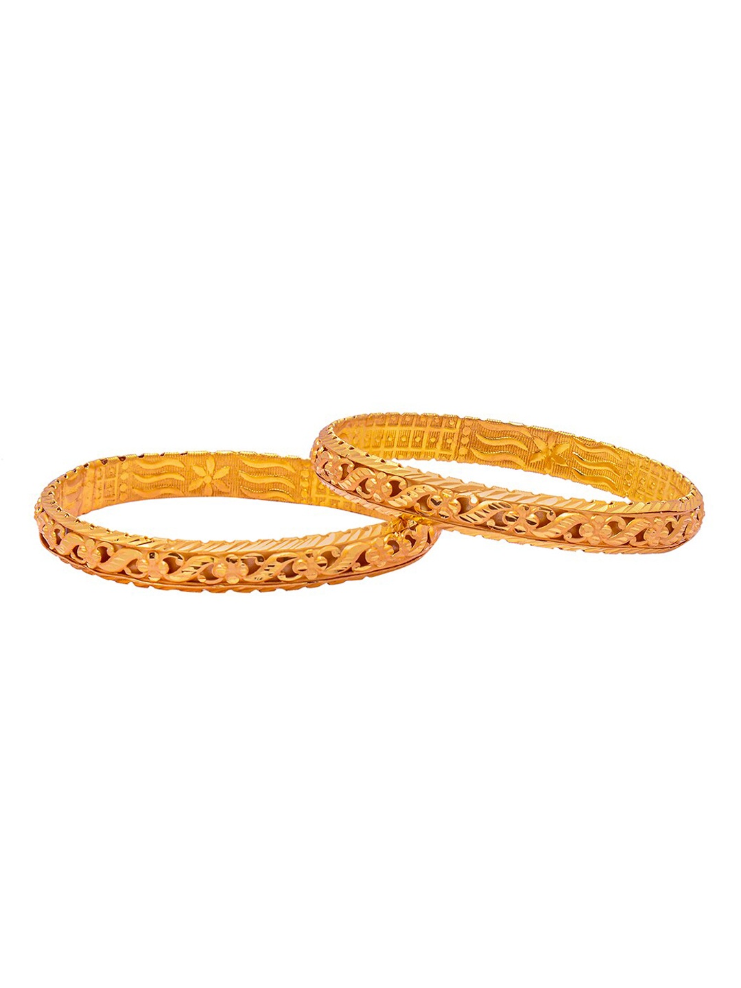 

Shining Jewel - By Shivansh Set Of 2 Gold-Plated Bangles