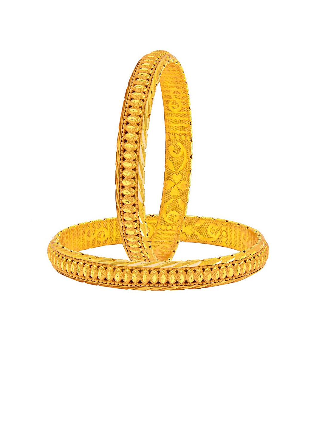 

Shining Jewel - By Shivansh Set Of 2 Gold-Plated Bangles