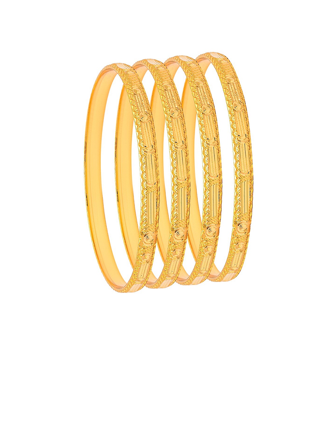 

Shining Jewel - By Shivansh Set Of 4 Gold-Plated Bangles