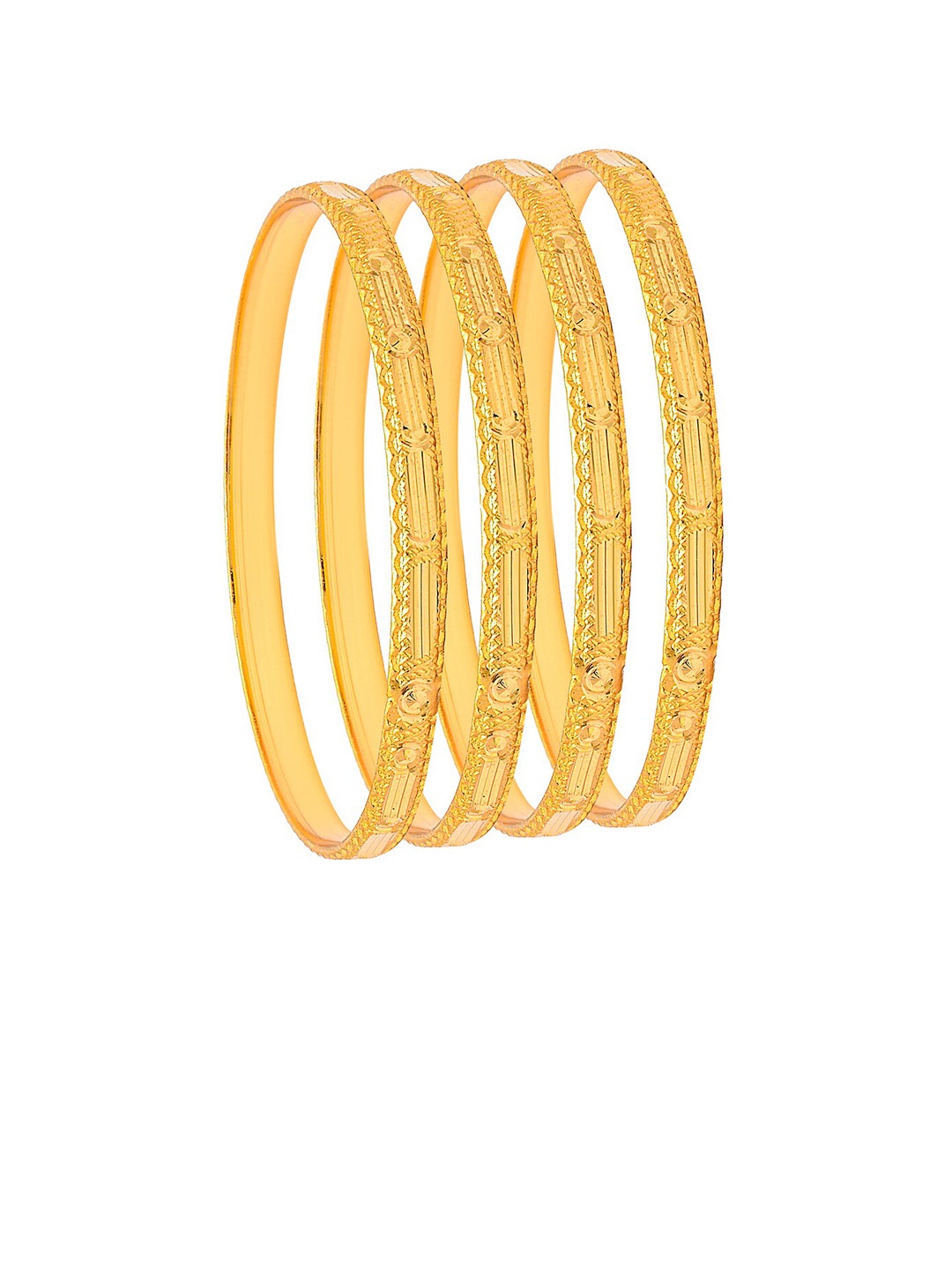 

Shining Jewel - By Shivansh Set Of 4 Gold-Plated Bangles