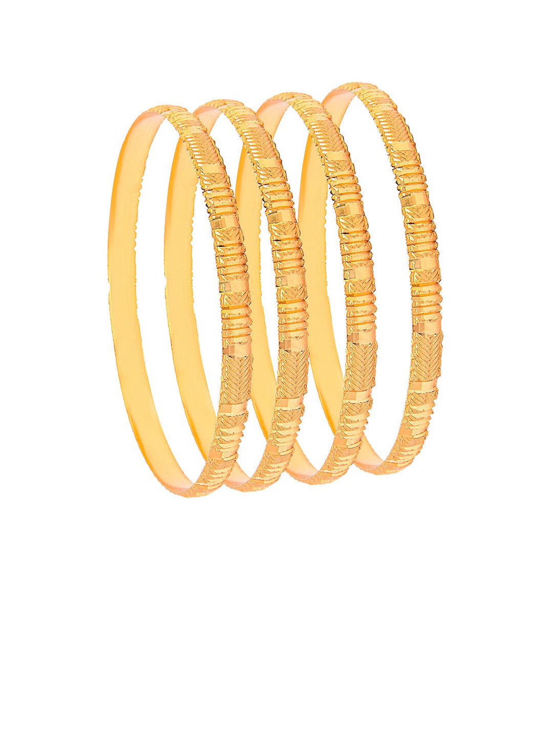 

Shining Jewel - By Shivansh Set of 4 Gold-Plated Bangles