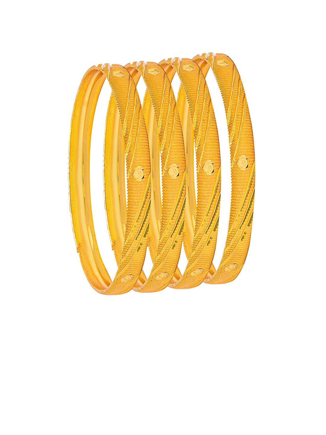 

Shining Jewel - By Shivansh Set Of 4 Gold-Plated Bangles
