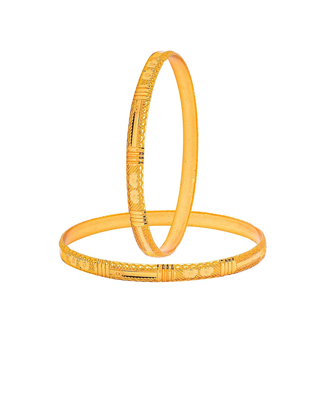 

Shining Jewel - By Shivansh Set of 4 Gold-Plated Traditional Designer Bangles
