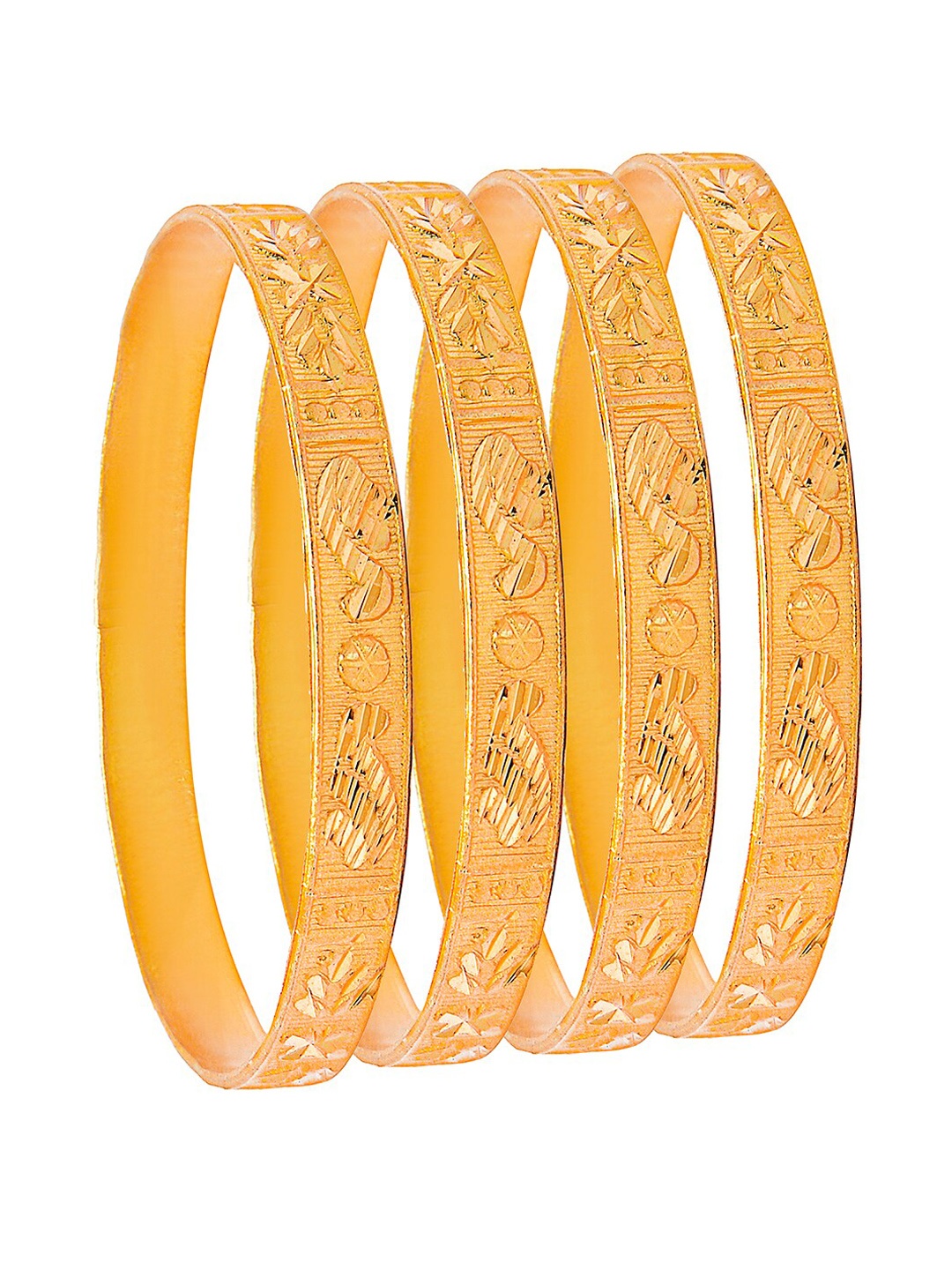 

Shining Jewel - By Shivansh Set Of 4 Gold-Plated Bangles