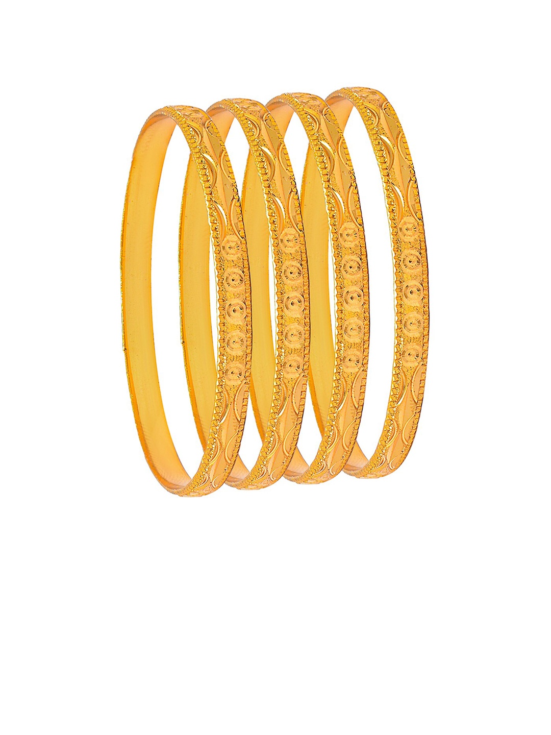 

Shining Jewel - By Shivansh Set Of 4 Gold-Plated Traditional Bangles