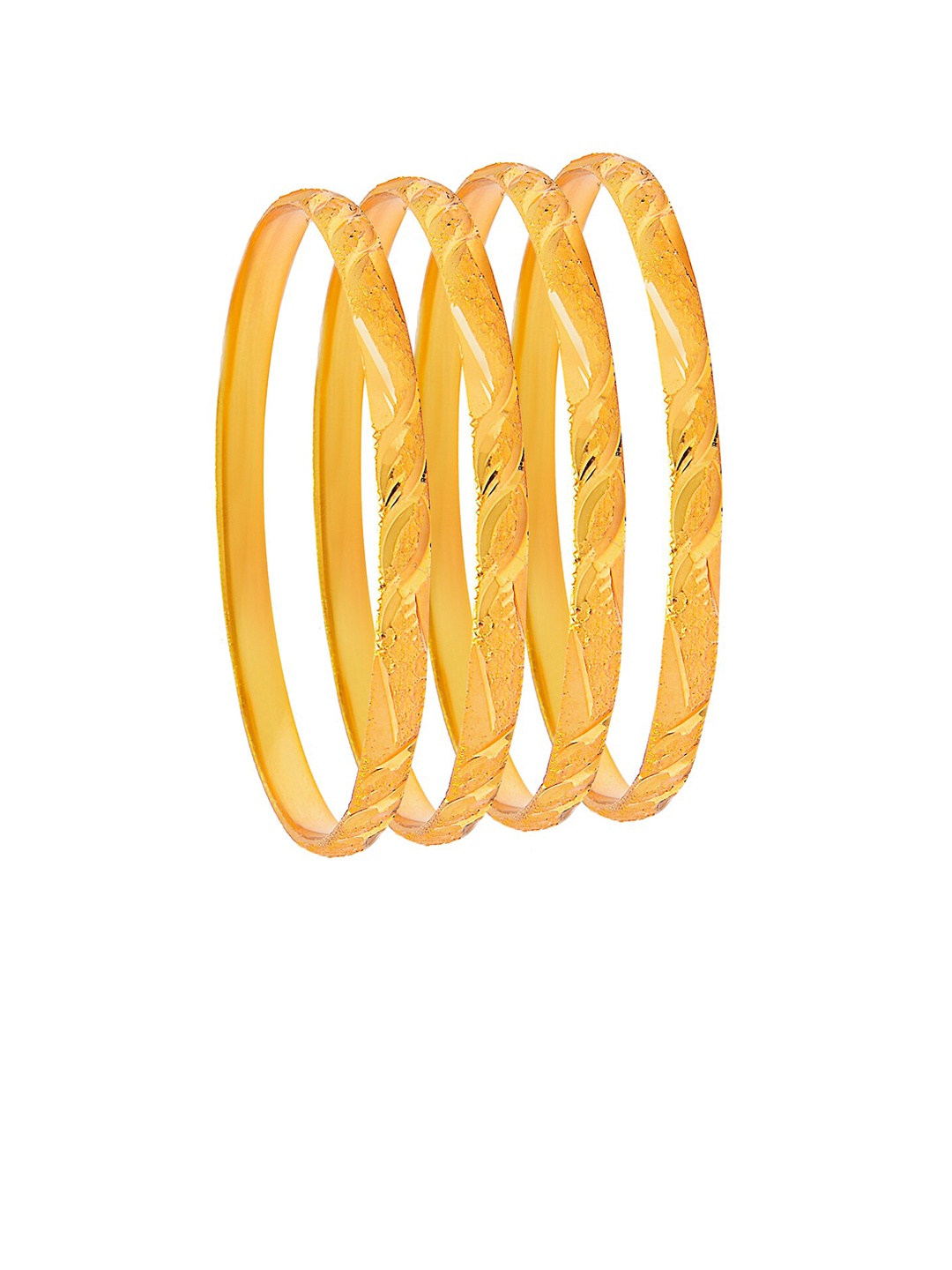 

Shining Jewel - By Shivansh Set Of 4 Gold-Plated Bangles