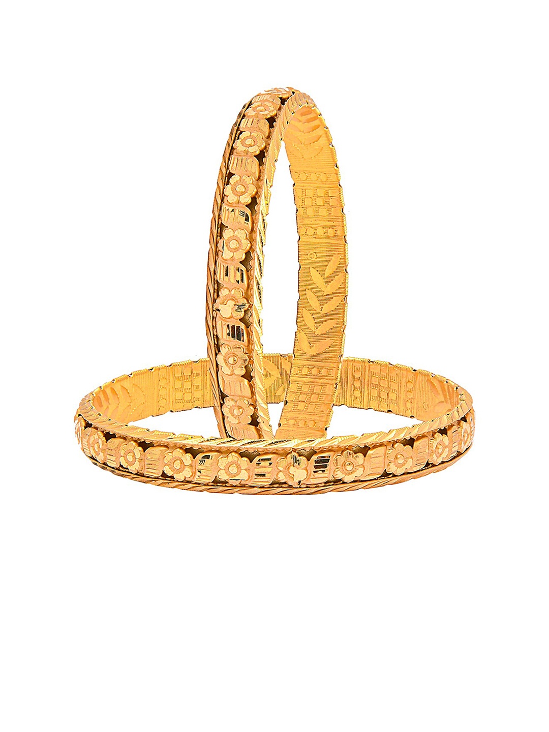 

Shining Jewel - By Shivansh Set Of 2 Gold-Plated Bangles