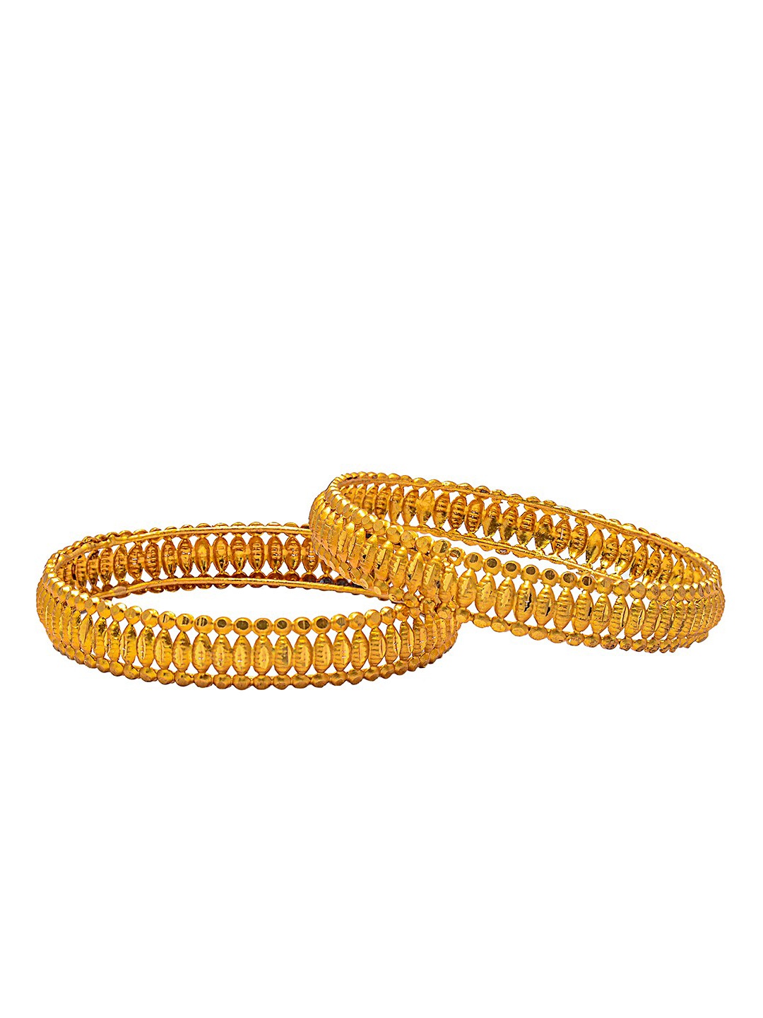 

Shining Jewel - By Shivansh Set of 2 Gold-Plated Traditional Designer Bangles
