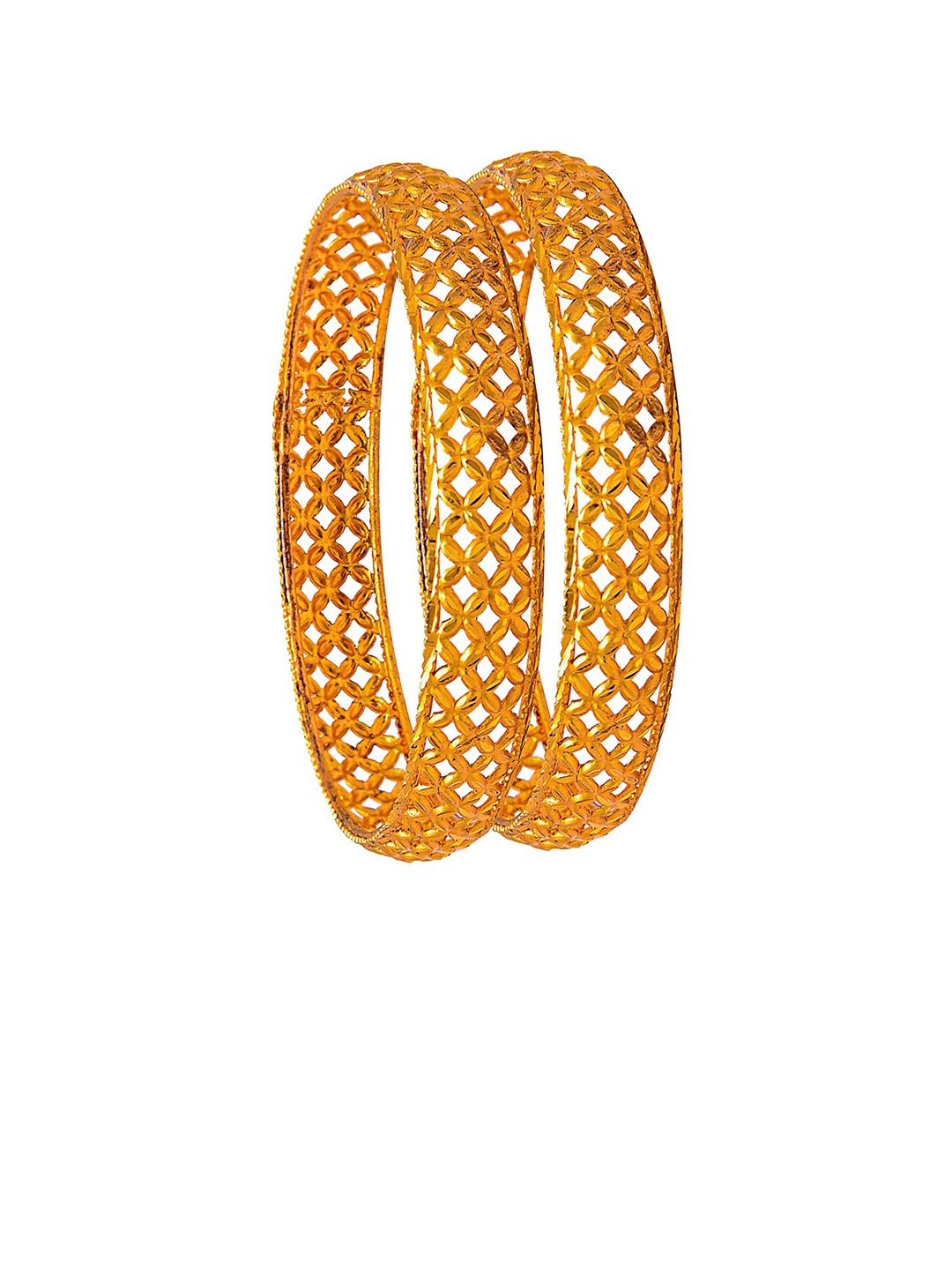 

Shining Jewel - By Shivansh Set Of 2 Gold-Plated Bangles