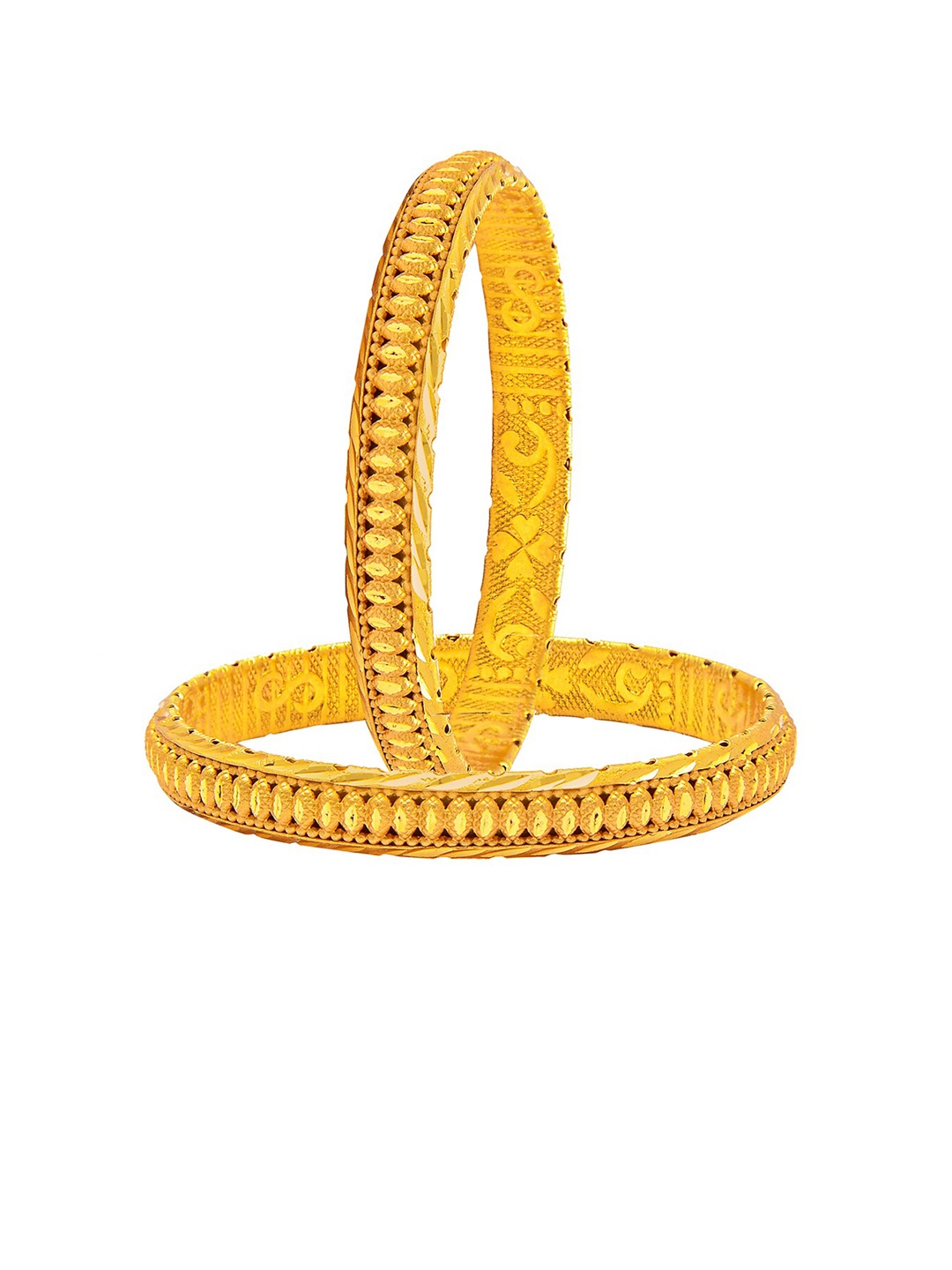 

Shining Jewel - By Shivansh Woman Set of 2 Gold-Plated Traditional Bangles