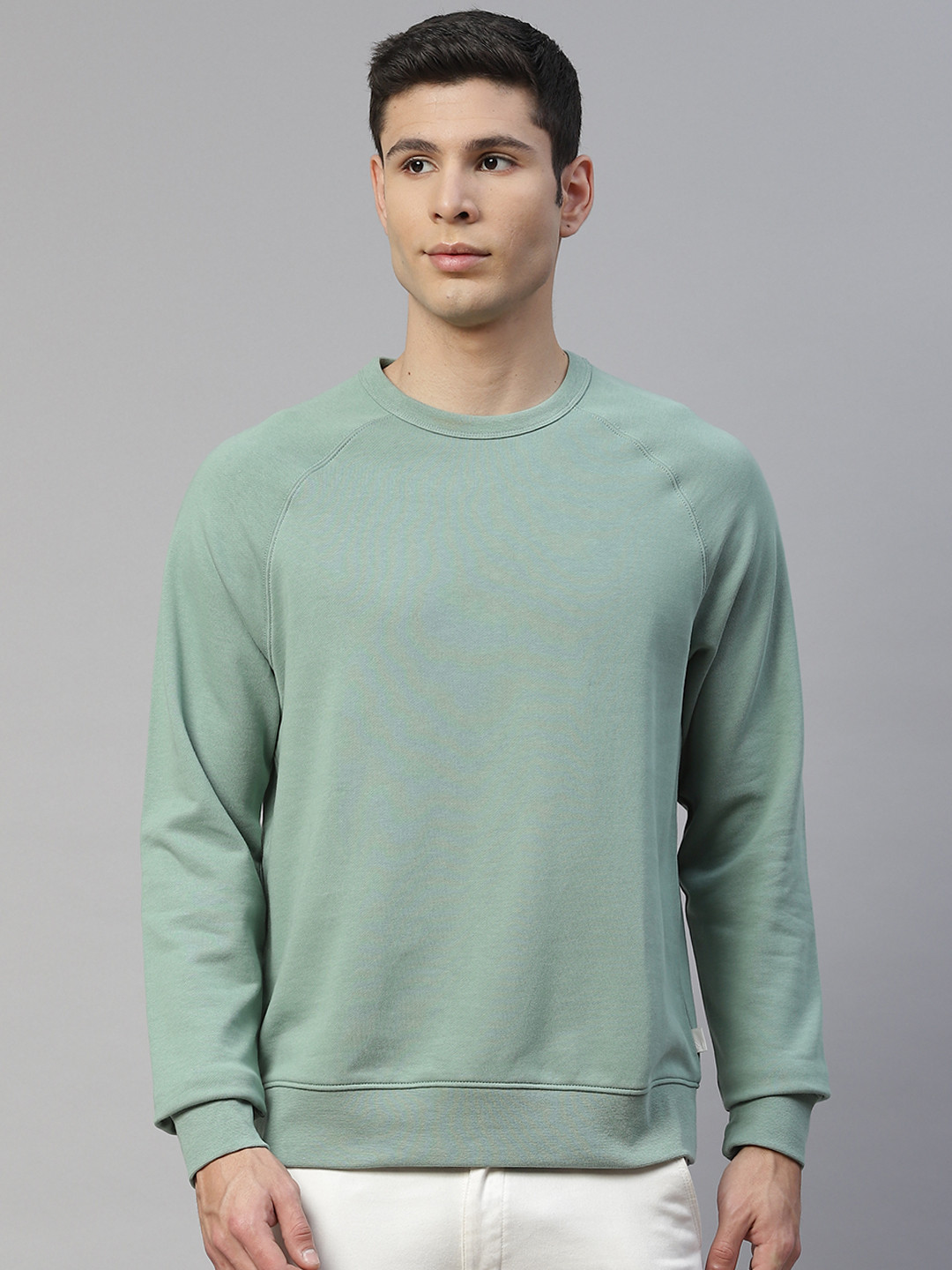 

Marks & Spencer Men Green Pure Cotton Solid Sweatshirt