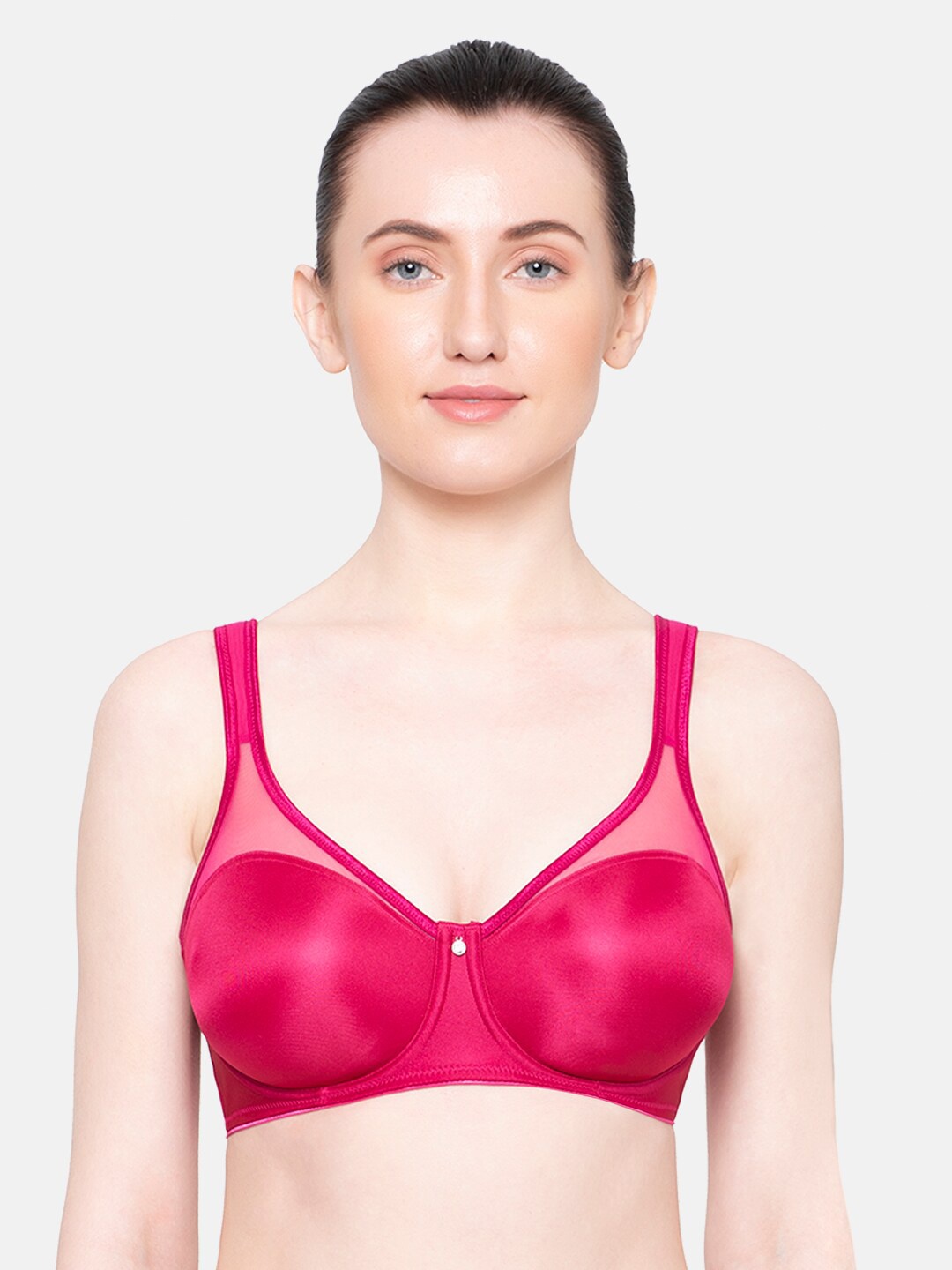 

Triumph Minimizer 121 Wired Non Padded Comfortable High Support Big Cup Bra, Pink