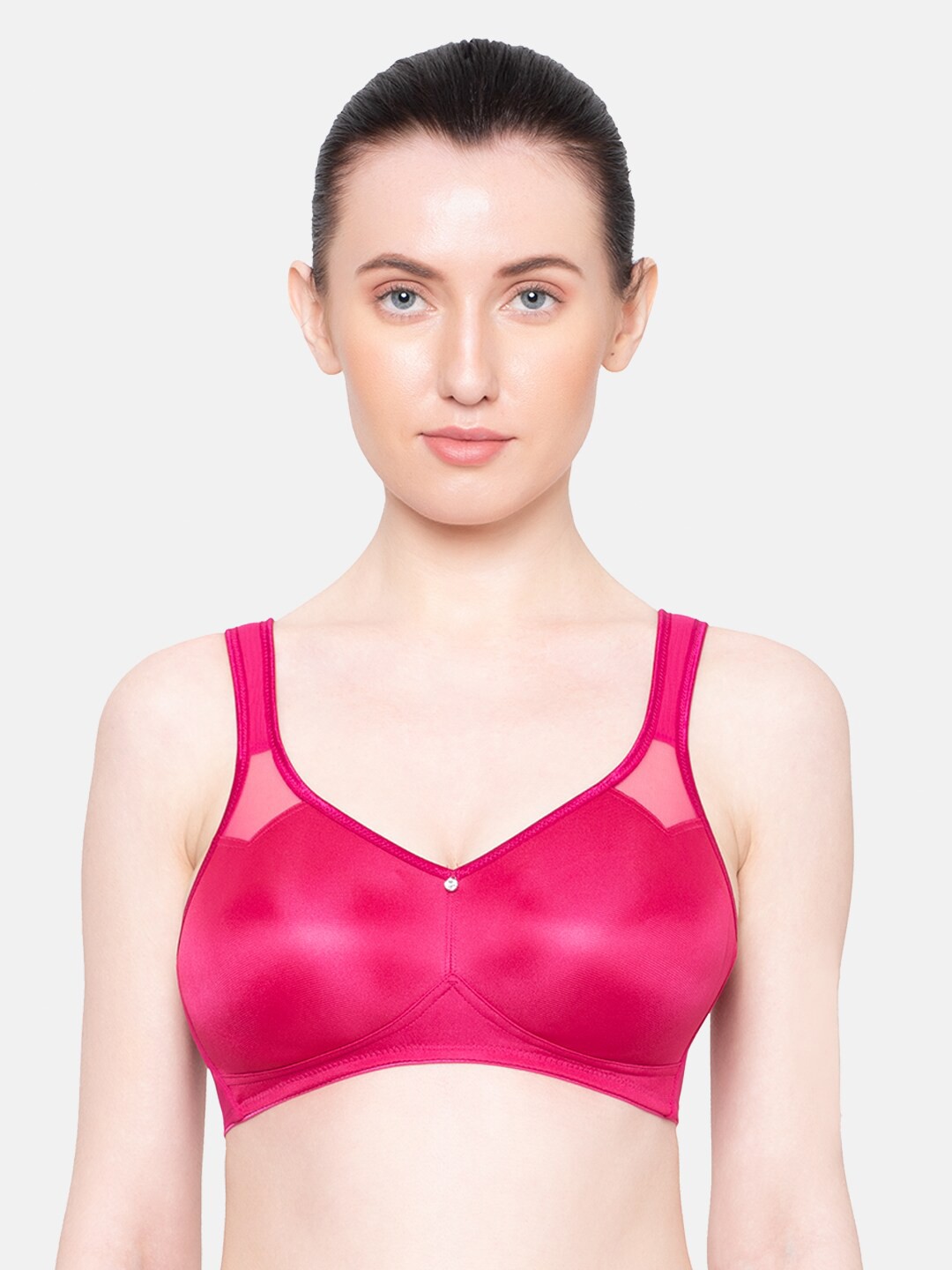 

Triumph Minimizer 121 Wireless Non Padded Comfortable High Support Big Cup Bra, Purple