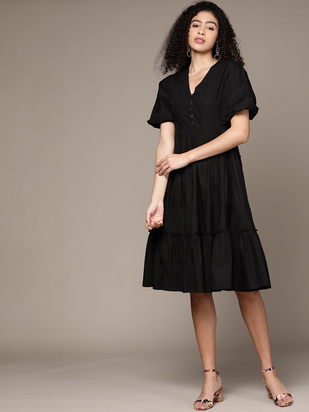 

Label Ritu Kumar A-Line Dress, Black