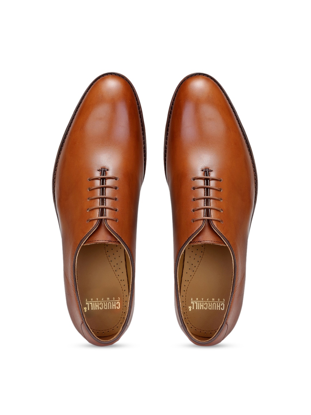 

Churchill & Company Men Tan-Brown Solid Formal Leather Oxfords