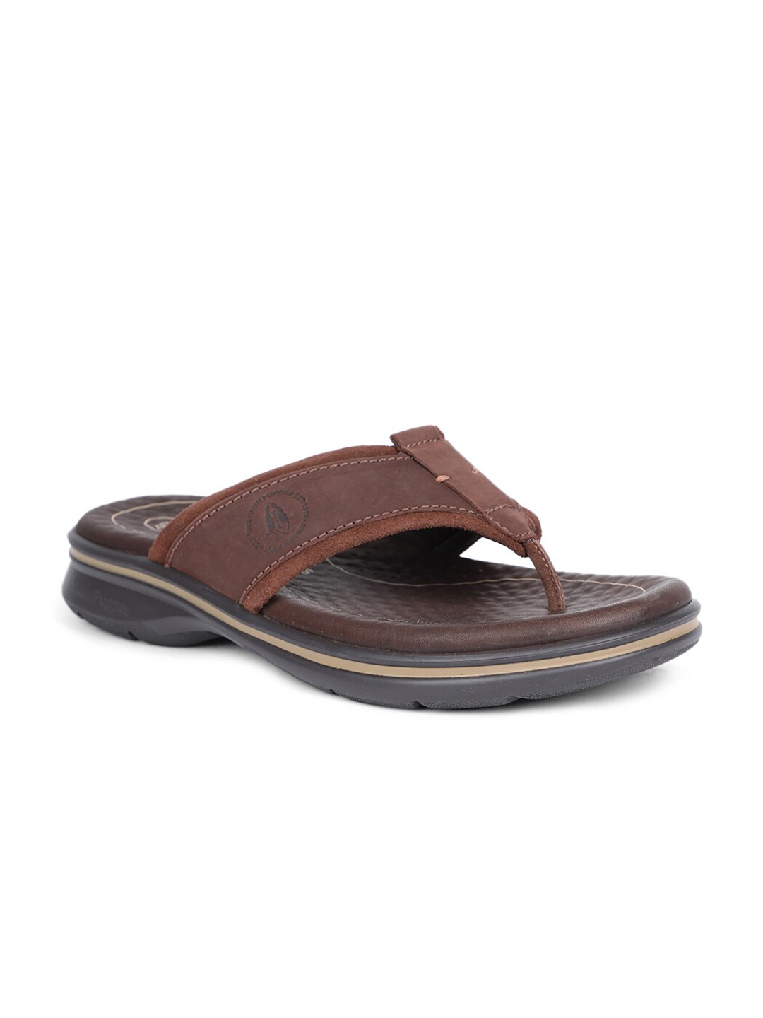 

Hush Puppies Men Brown Leather Comfort Sandals