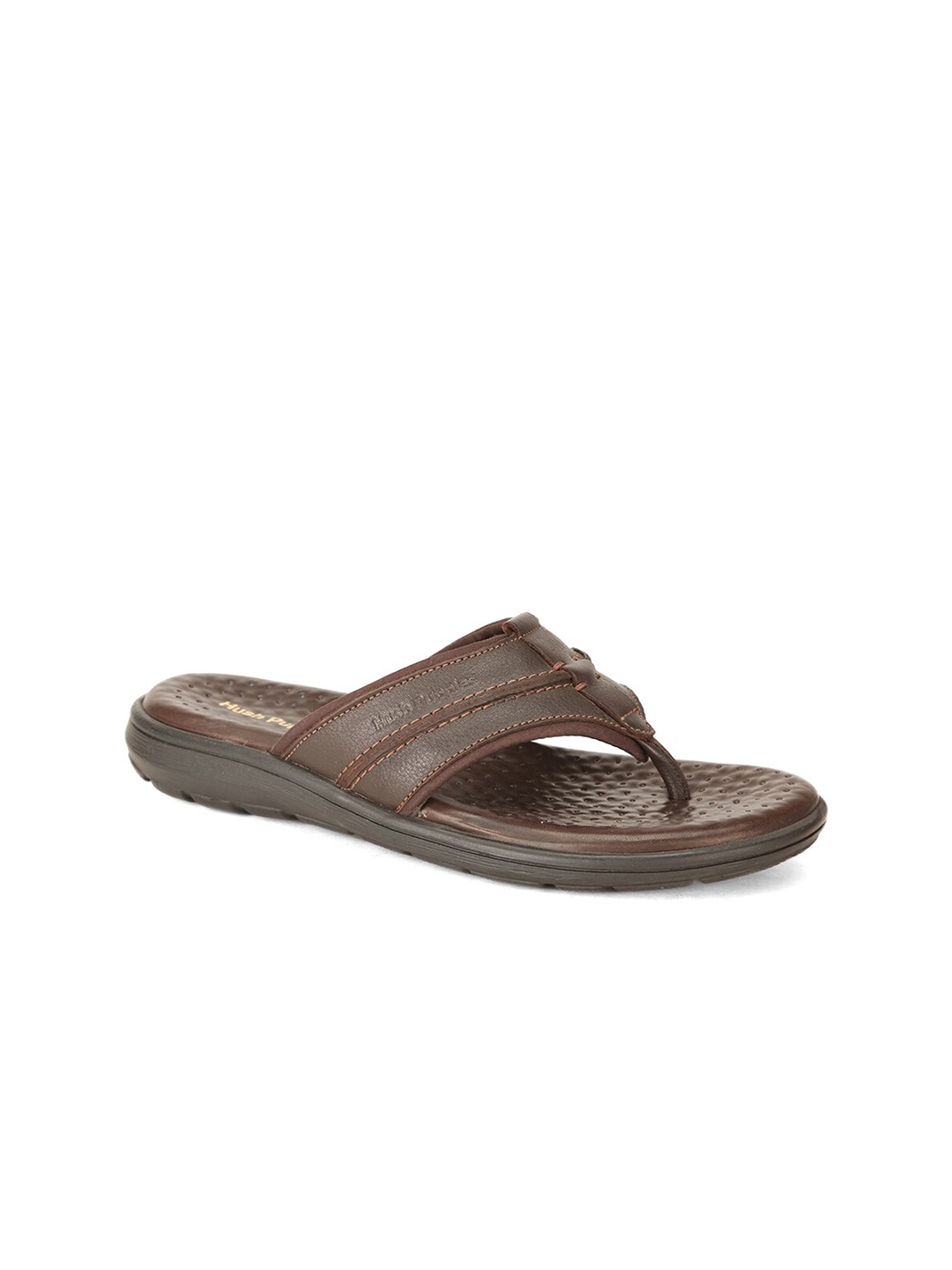 

Hush Puppies Men Brown Leather Comfort Sandals