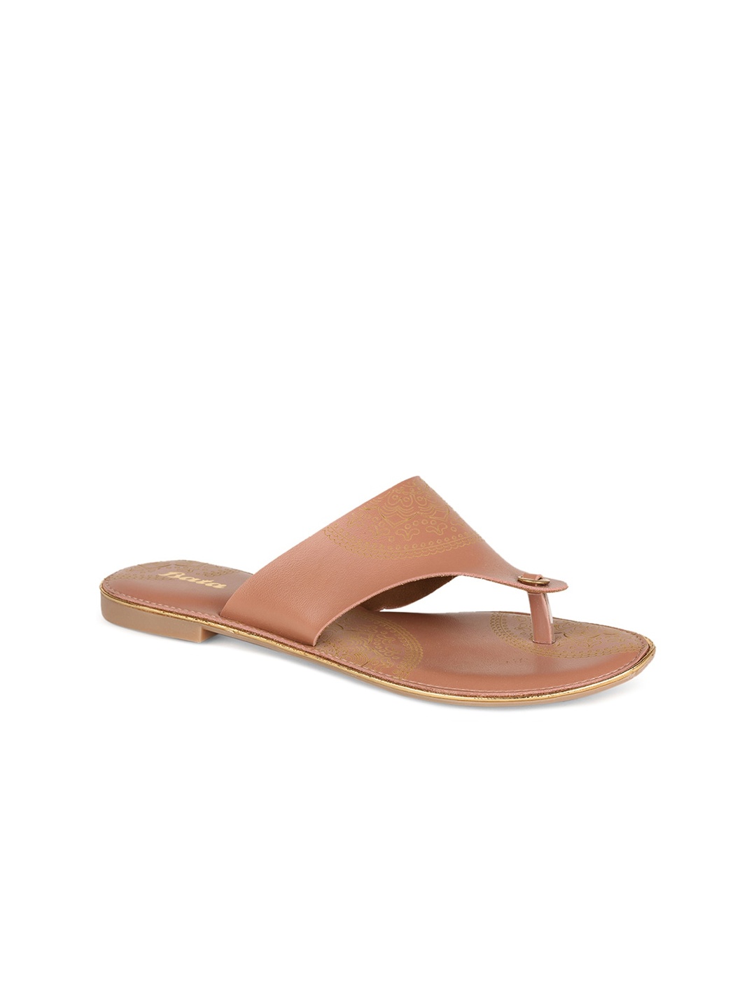 

Bata Women Brown T-Strap Flats