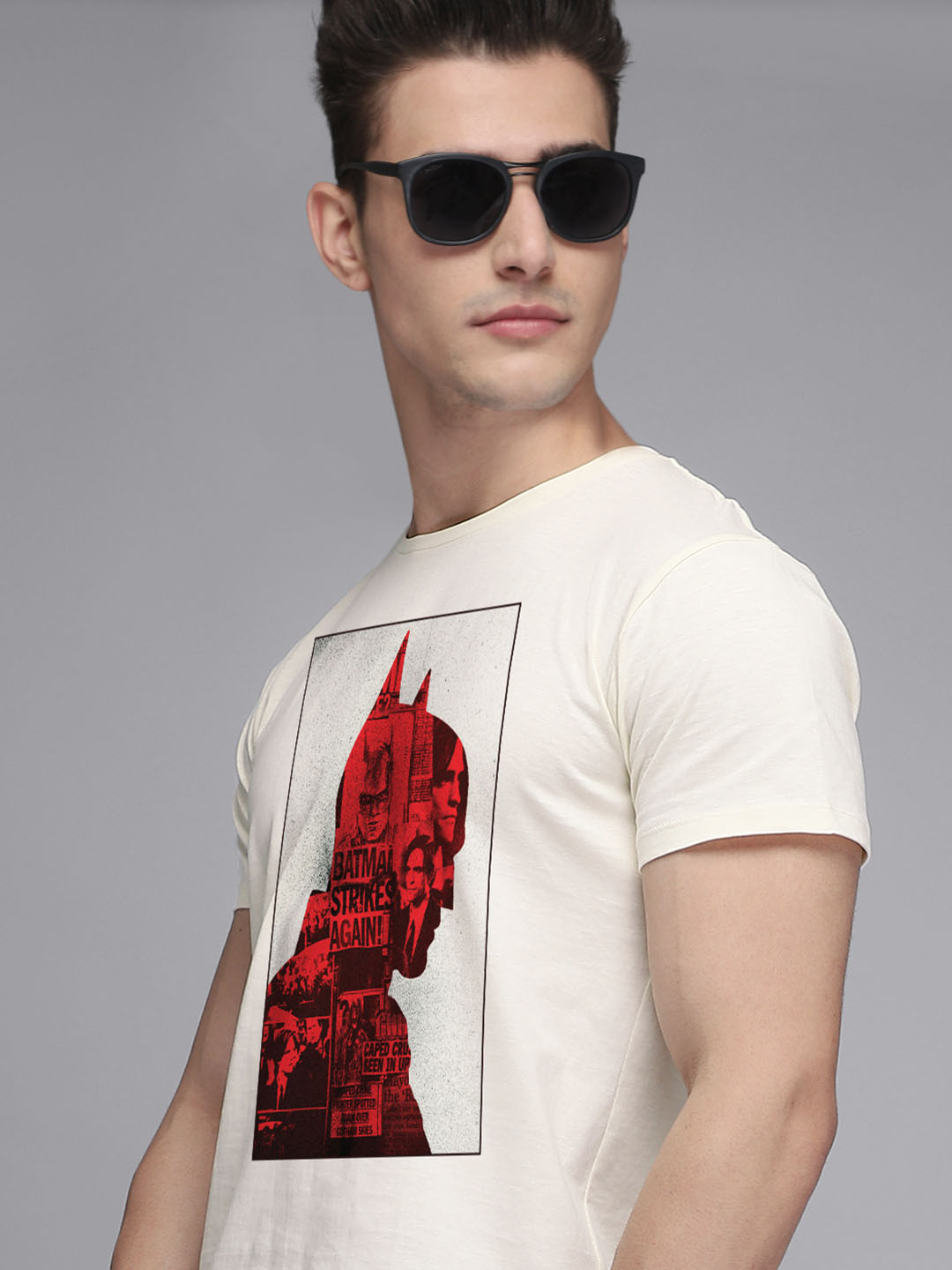 

Free Authority Men Off White Batman Printed Cotton T-shirt