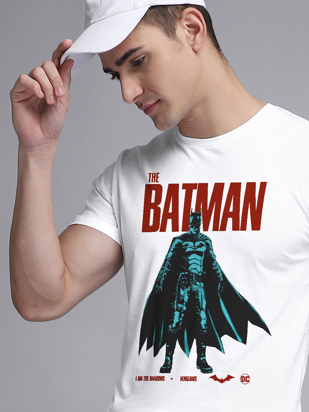 

Free Authority Men White Batman Printed Pure Cotton T-shirt