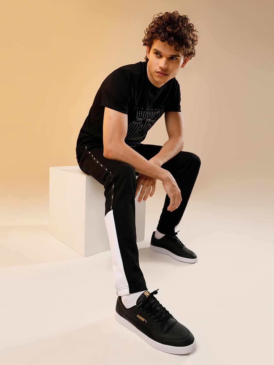 

Puma Men Black Perforations Shuffle One8 V2 Better Regular Sneakers with Textured Detail