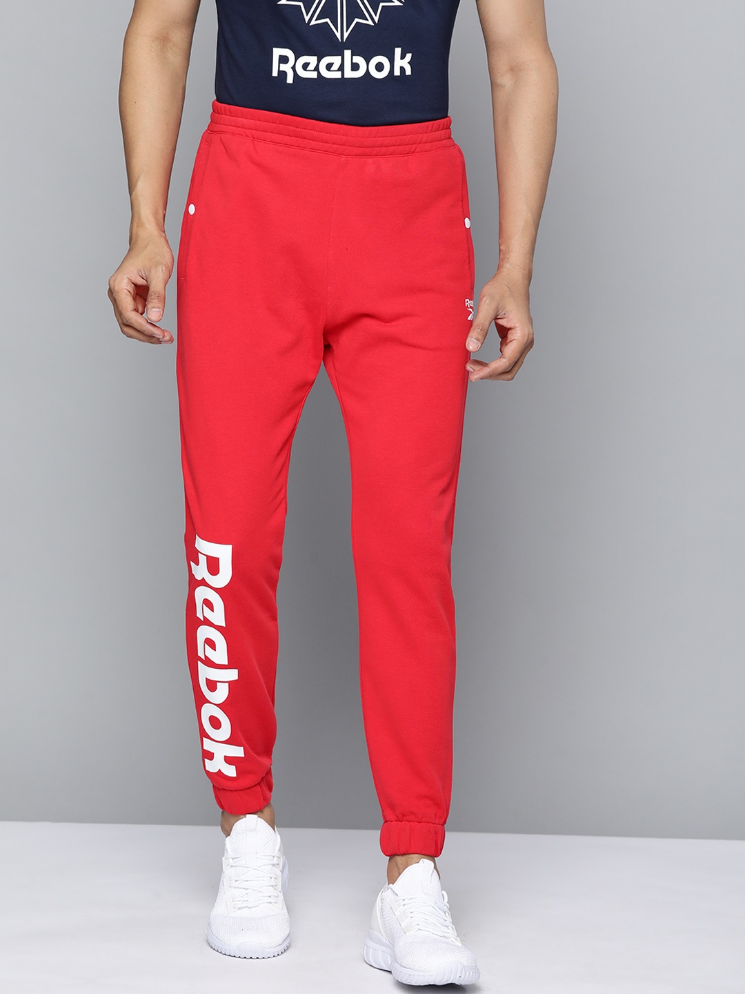 

Reebok Classic Men Red Solid Brand Logo Printed Joggers