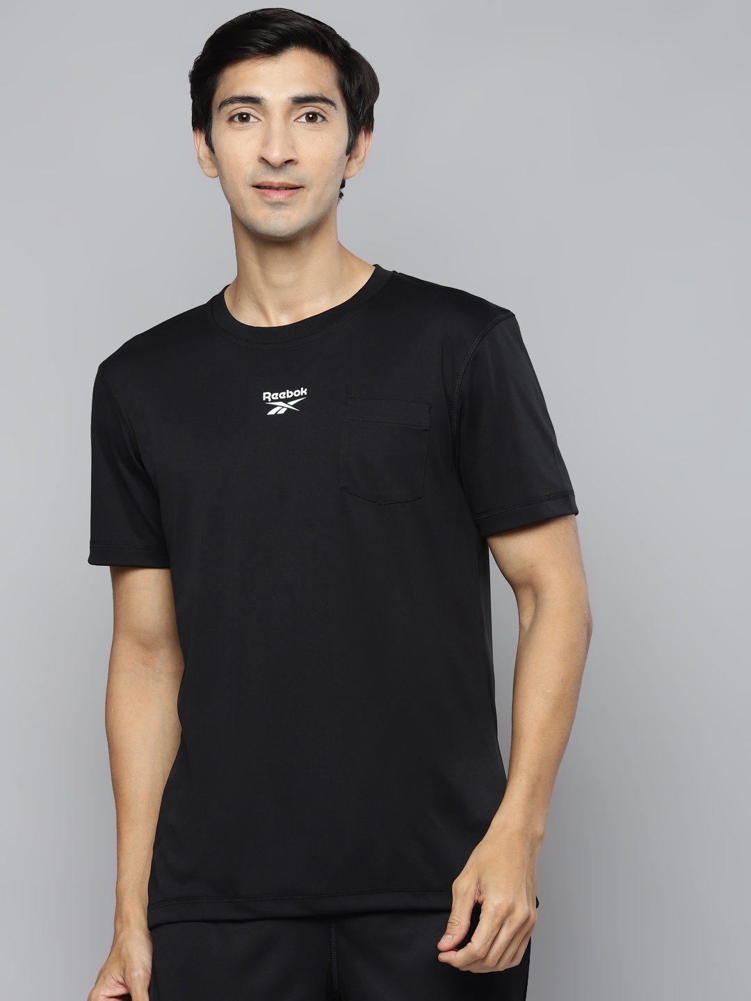 

Reebok Men Black WF Speedwick Slim Fit Training T-shirt